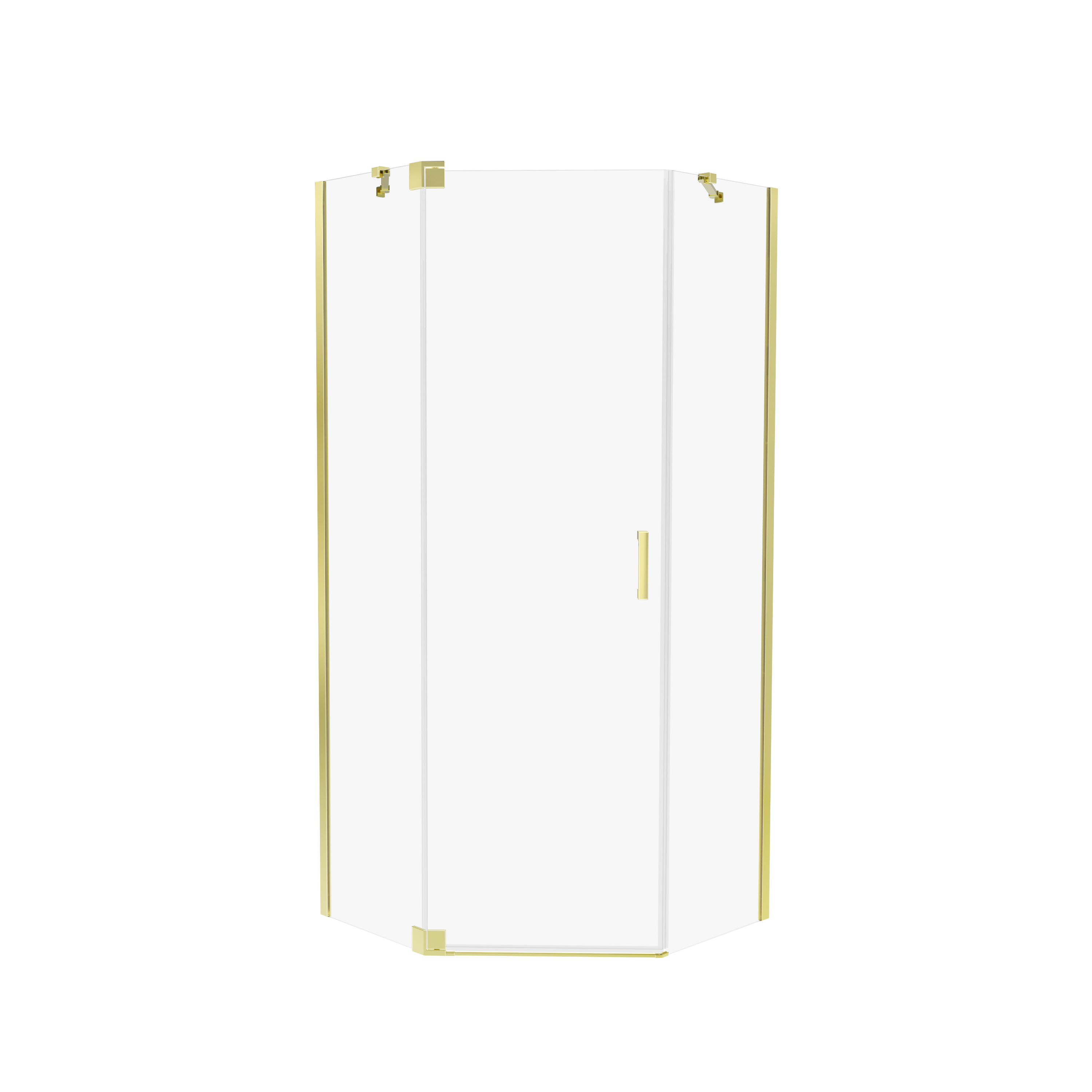 Kabina prysznicowa pięciokątna Swing 100x80x200 cm złota Wellneo