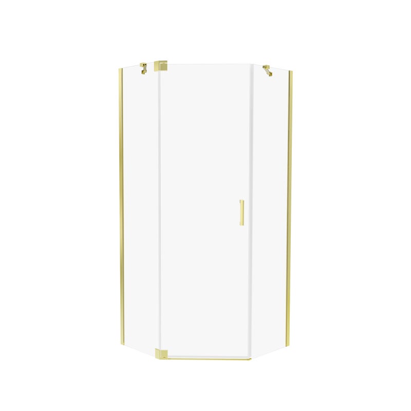 Kabina prysznicowa pięciokątna Swing 100x80x200 cm złota Wellneo