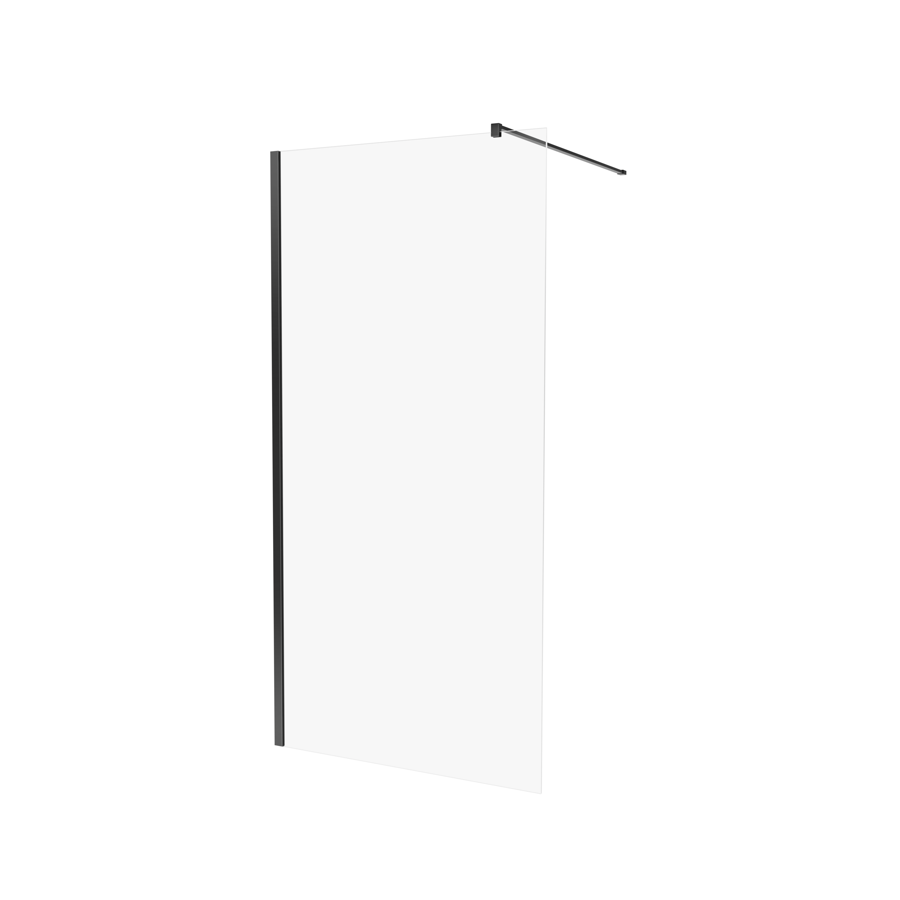 Kabina Walk-in Swing 100x200 transparentna profil czarny Wellneo