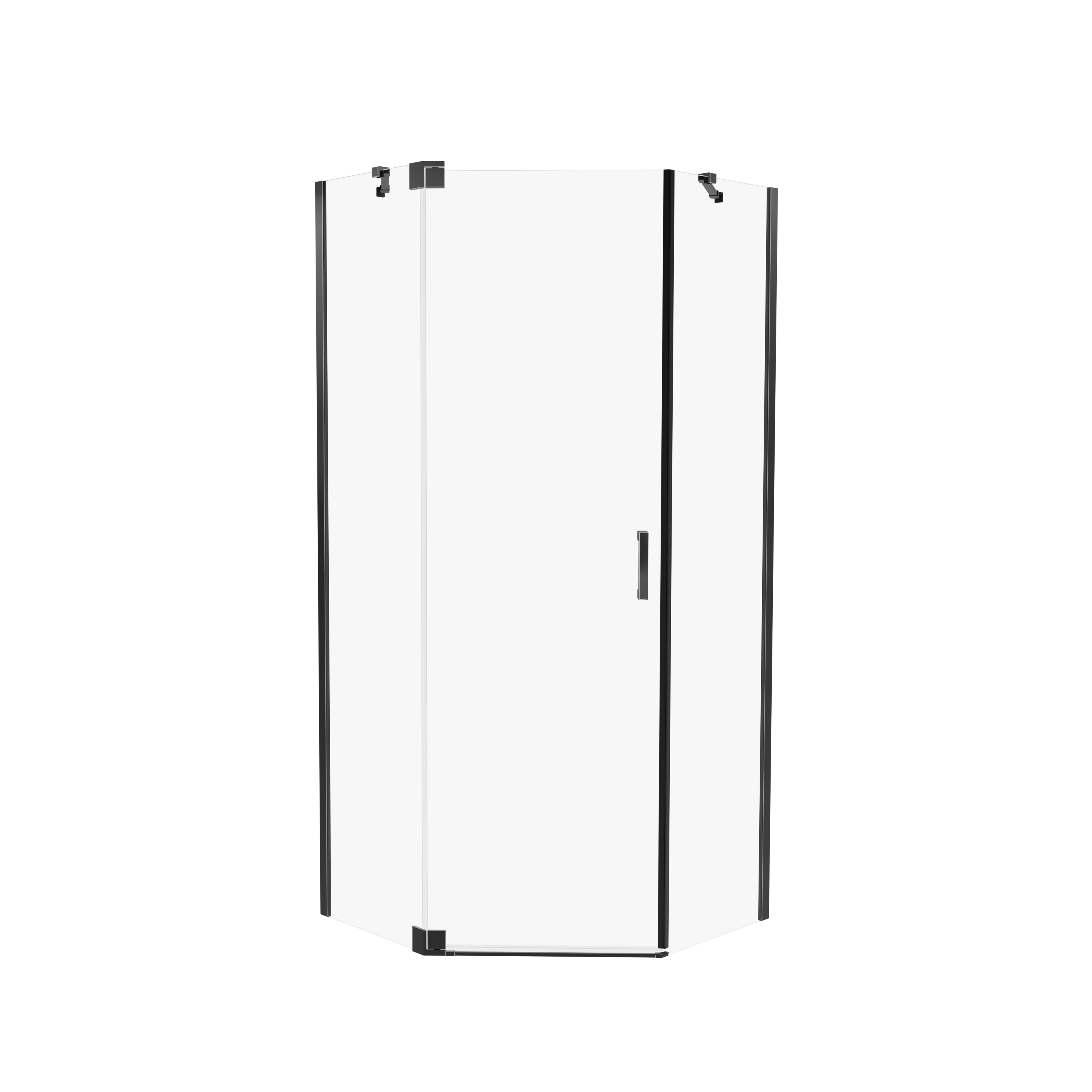 Kabina prysznicowa pięciokątna Swing 80x80x200 cm czarna Wellneo