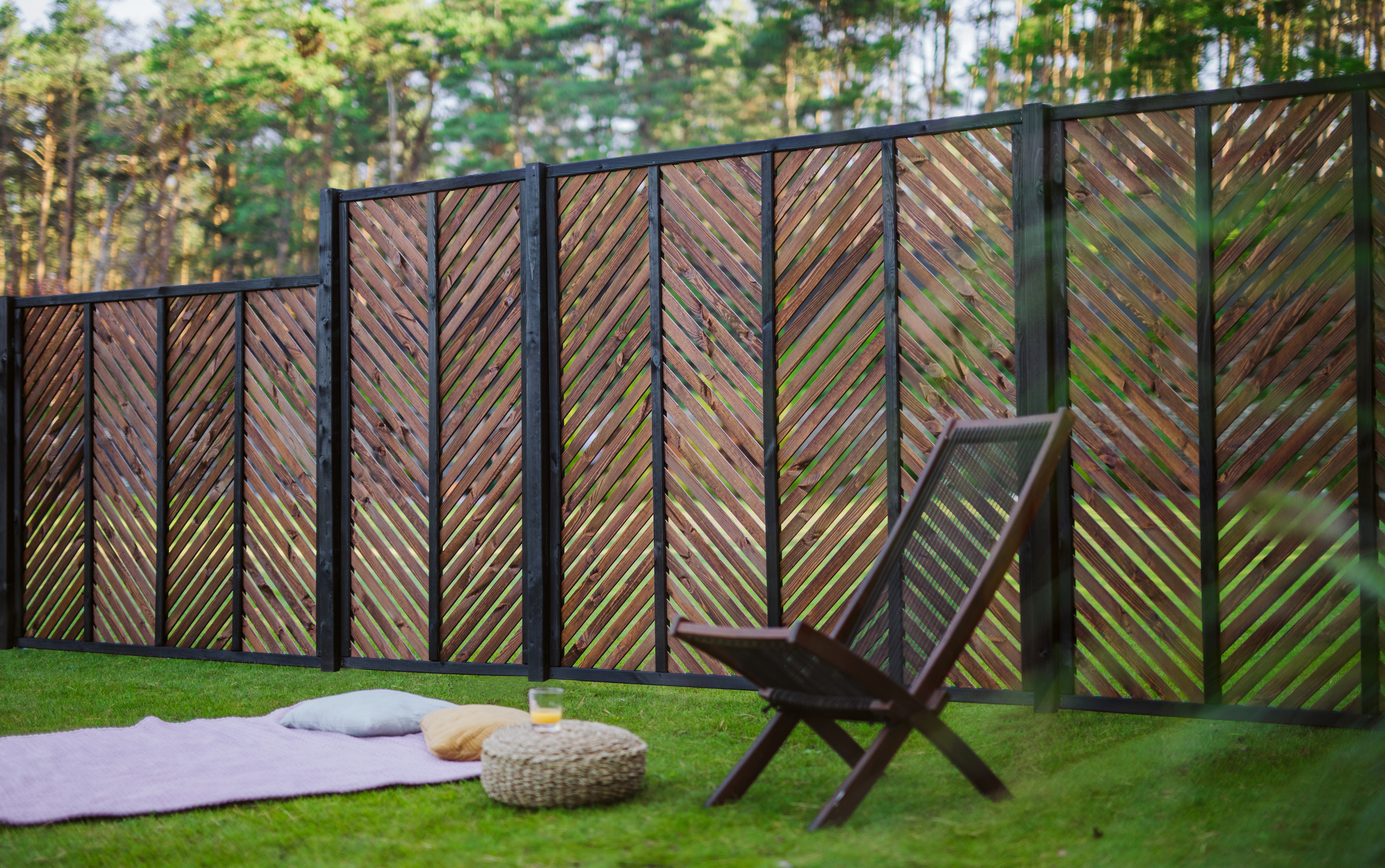 Płot ażurowy Tivoli 180x180 cm jodełka drewniany Werth-Holz - 3