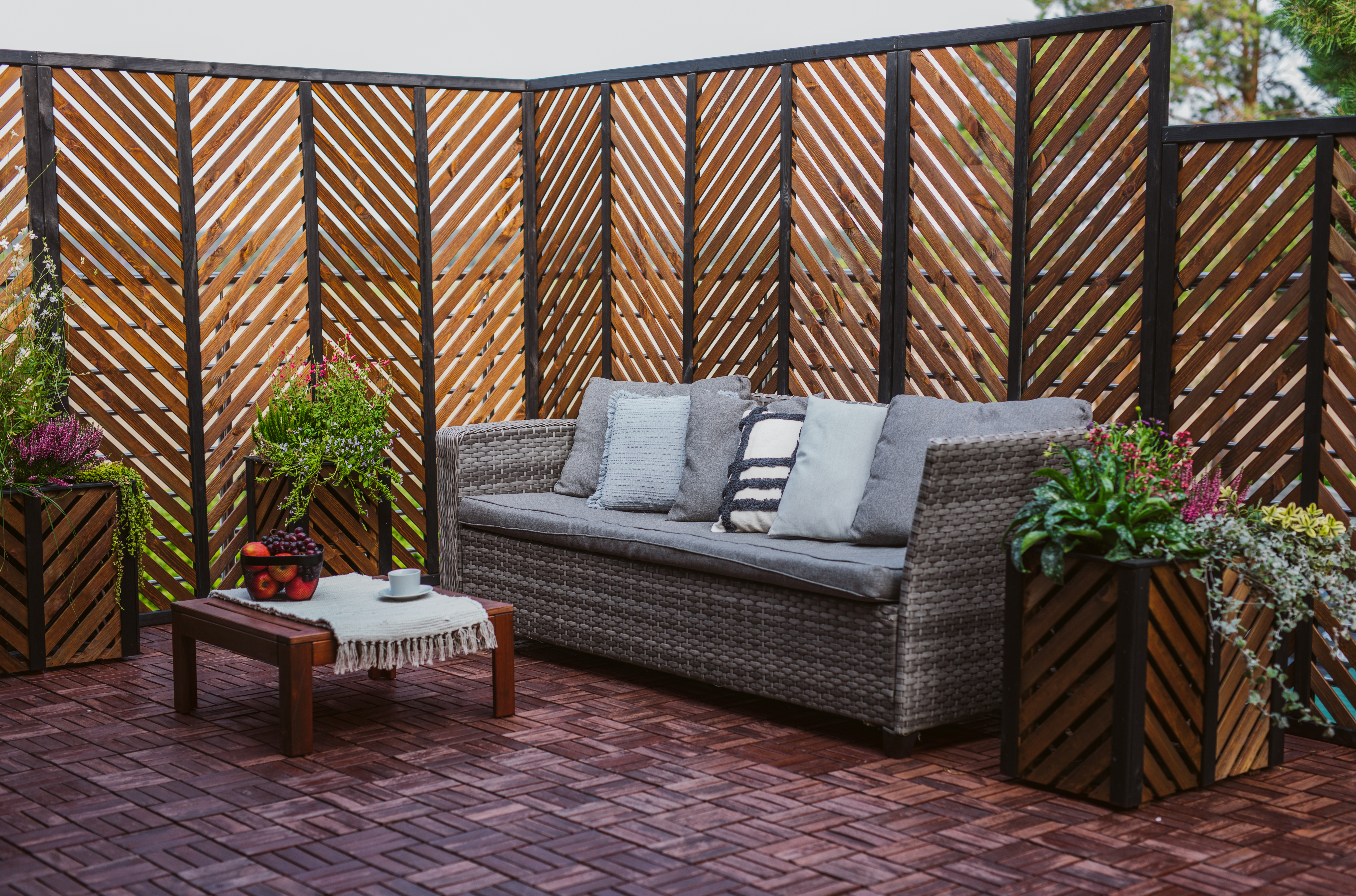 Płot ażurowy Tivoli 180x180 cm jodełka drewniany Werth-Holz - 2