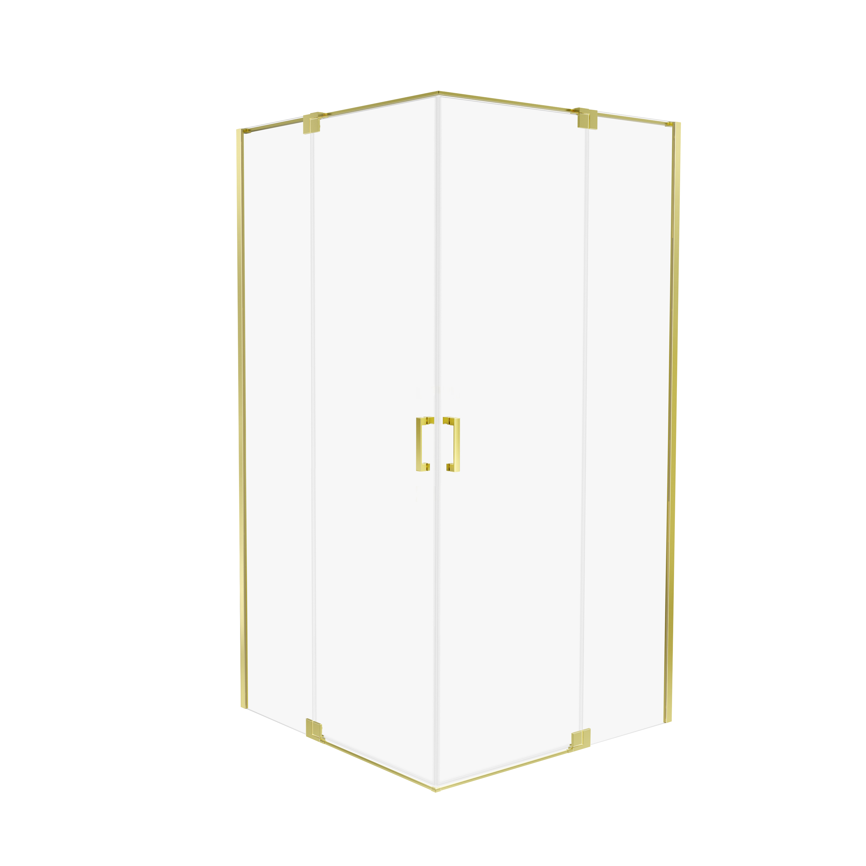 Kabina prysznicowa prostokątna dwuskrzydłowa uchylna Swing Gold 120 x 90 x 200 cm złota szkło transparentne Wellneo