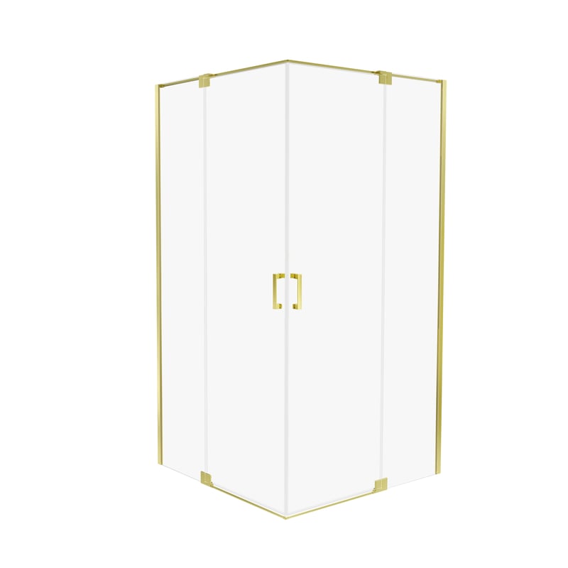 Kabina prysznicowa prostokątna dwuskrzydłowa uchylna Swing Gold 120 x 90 x 200 cm złota szkło transparentne Wellneo