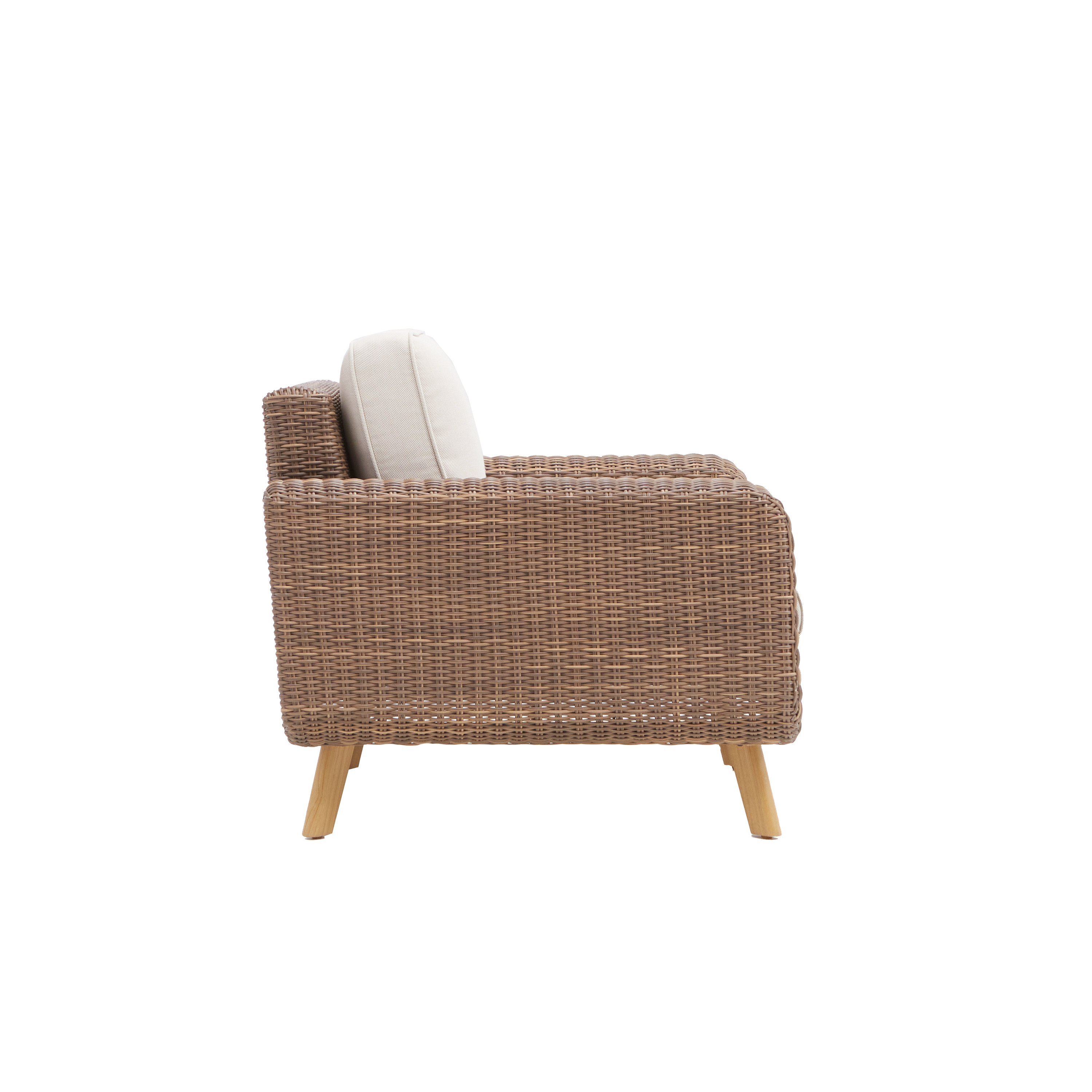 Cadeirão jardim com almofada rattan castanho Nerea Naterial - 2