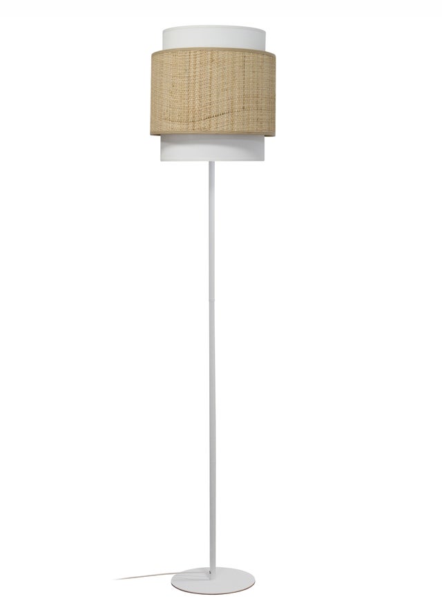Lámpara de pie Maya E27 de 30x156 cm beige y blanco

