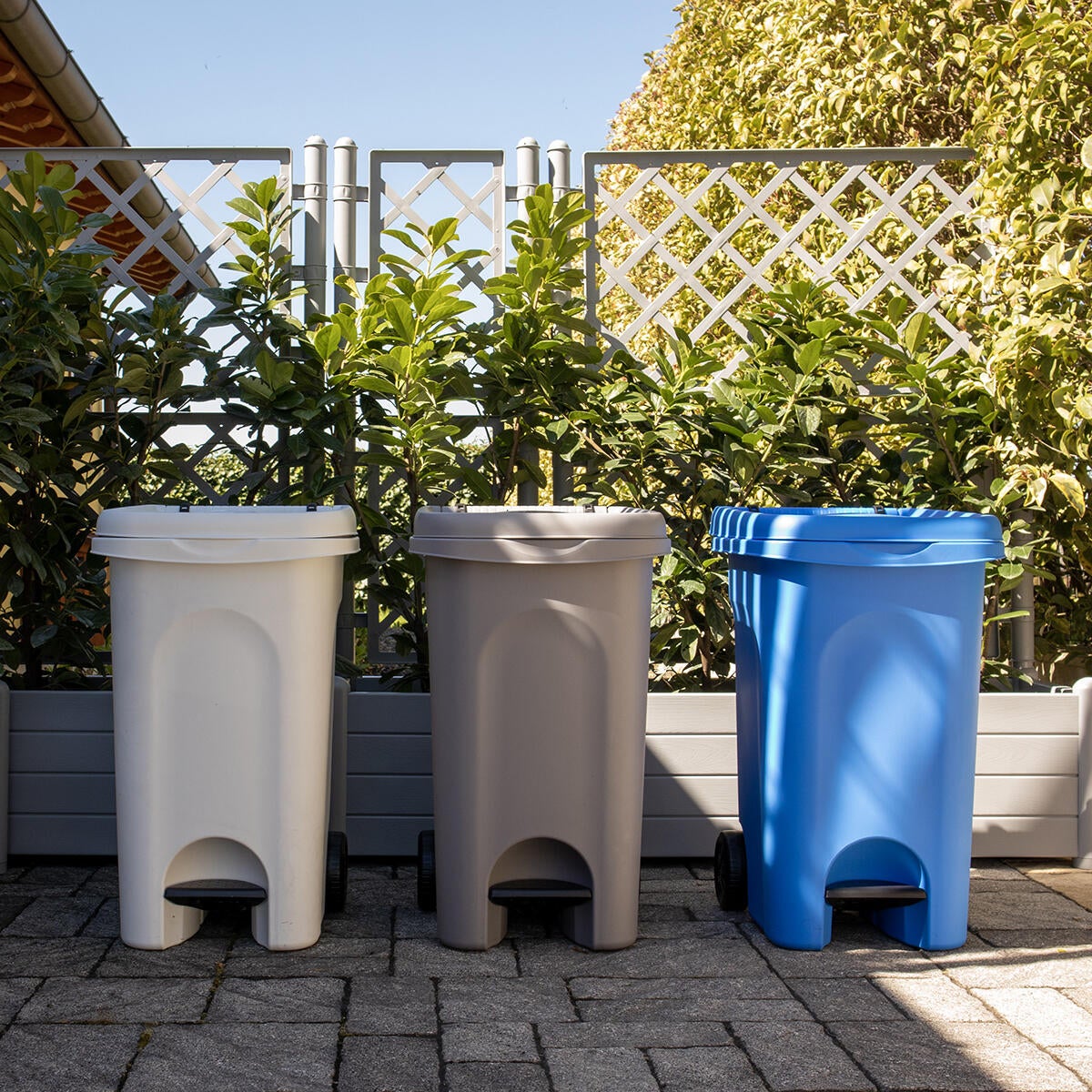 Bidone Per Immondizia Eco System 80 Litri Con Ruote - Colore Azzurro | Per Casa E Giardino - Foto 11