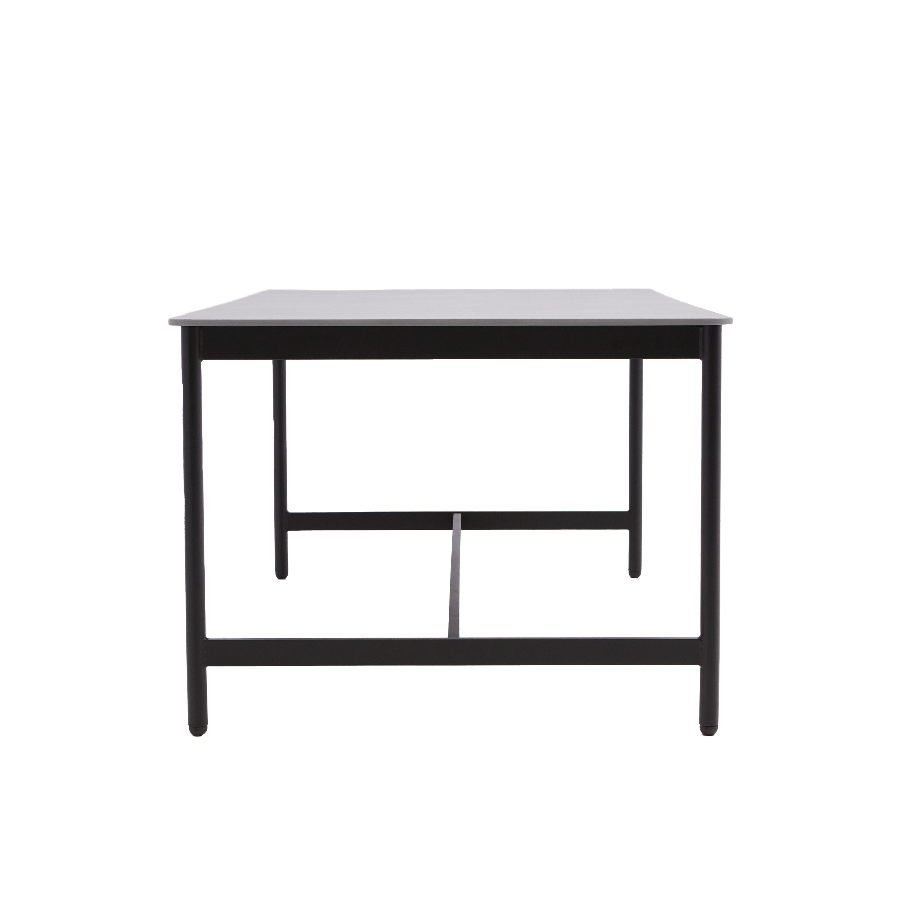 Mesa para jardim retangular para 6 pessoas 200x100 cm preto Naterial Idunn - 11