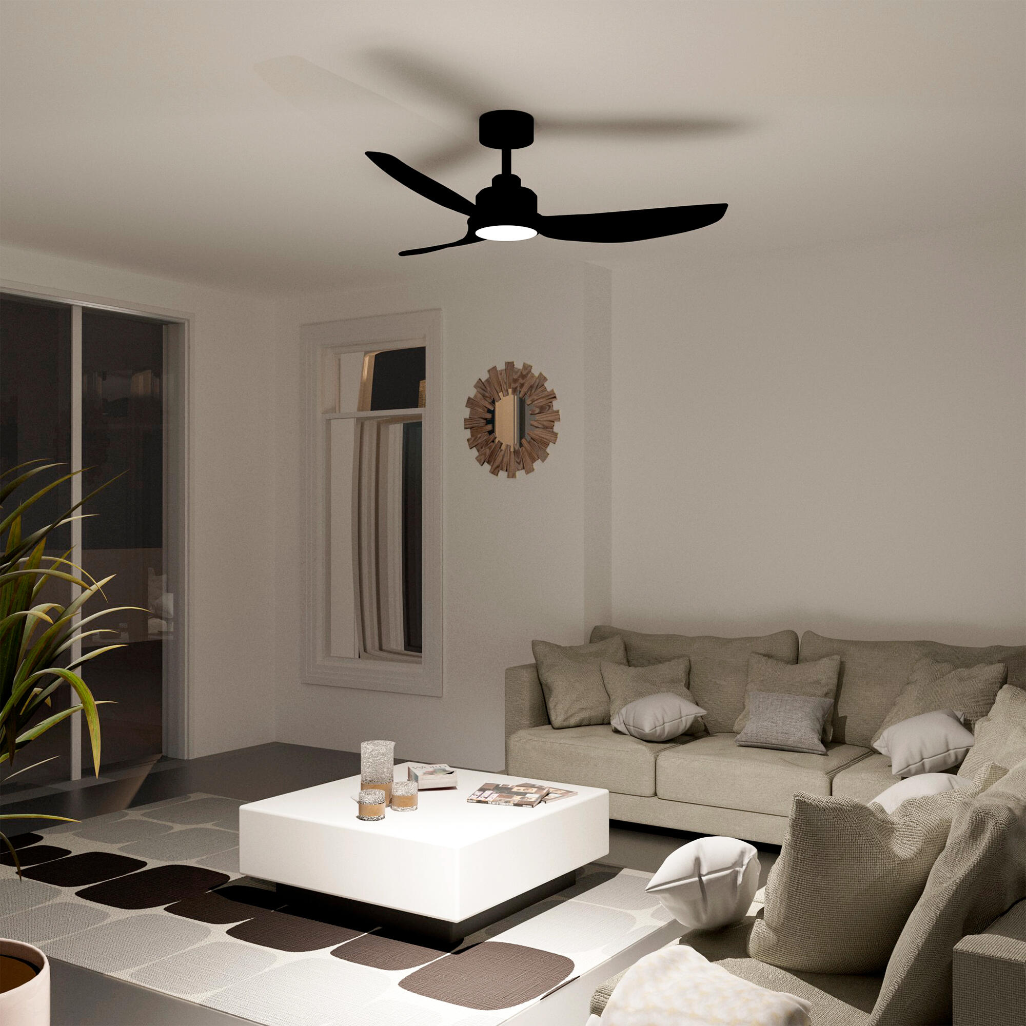 Ventilador de techo con luz silencioso DC Arte Confort Adriana negro 122 cm - 13