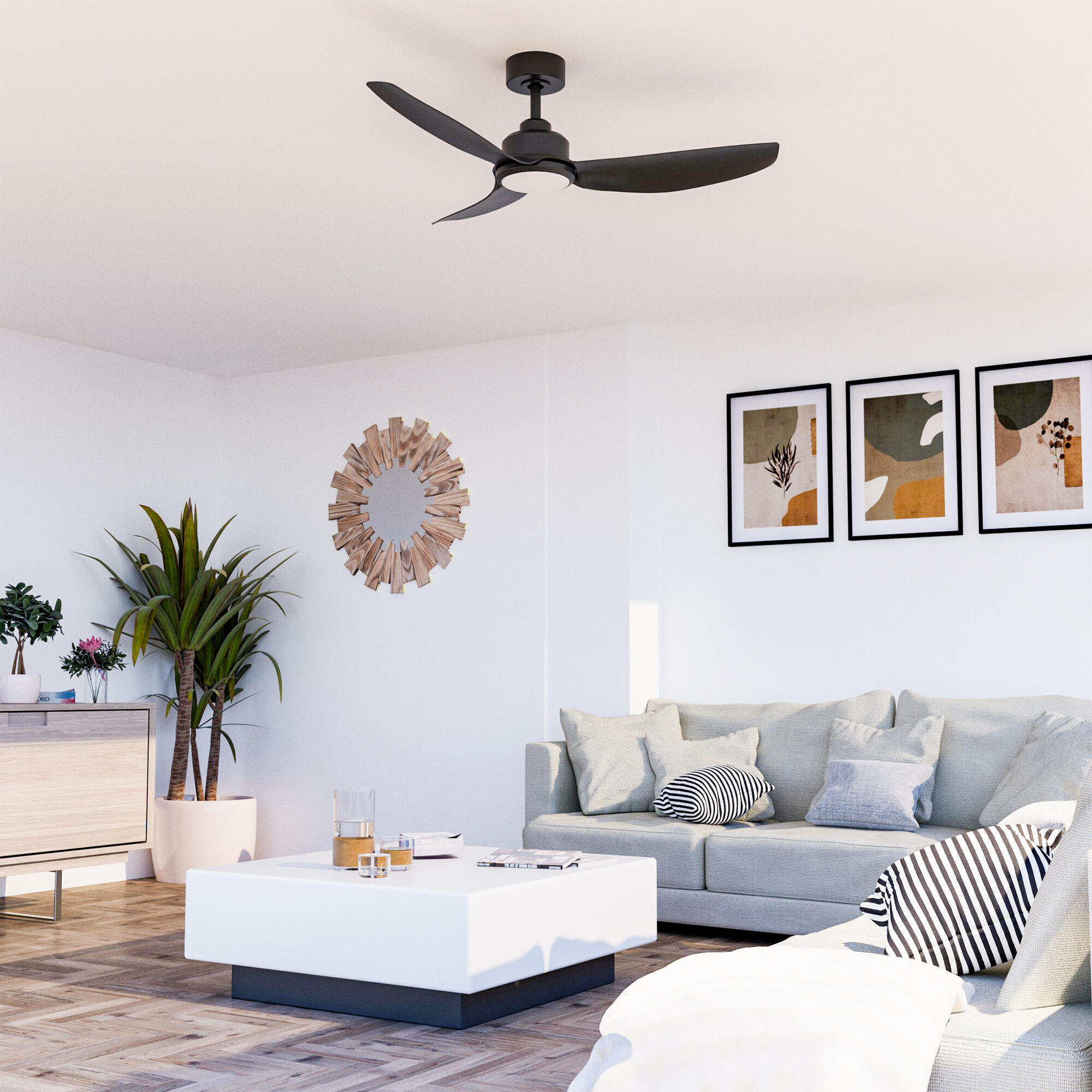 Ventilador de techo con luz silencioso DC Arte Confort Adriana negro 122 cm - 12