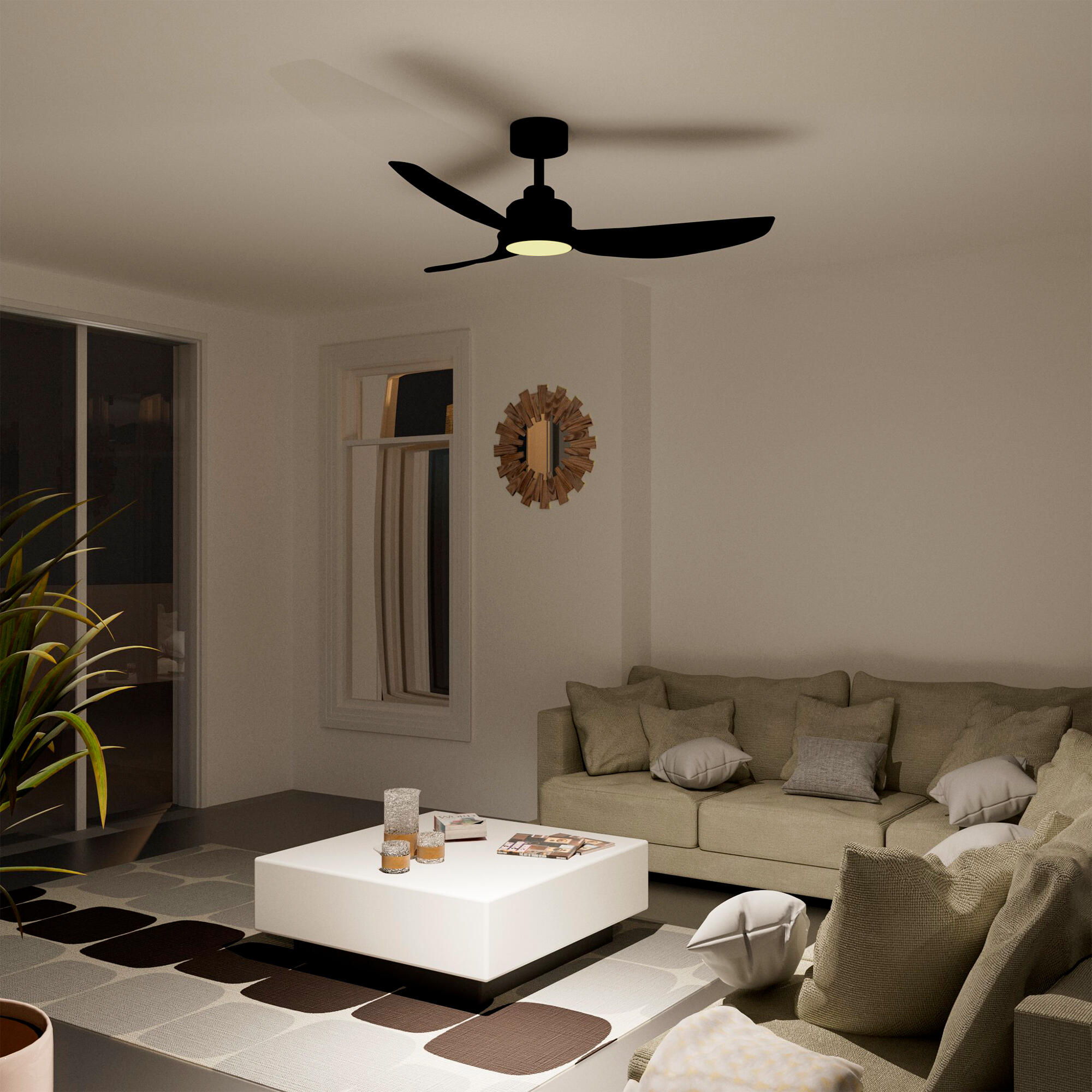 Ventilador de techo con luz silencioso DC Arte Confort Adriana negro 122 cm - 5