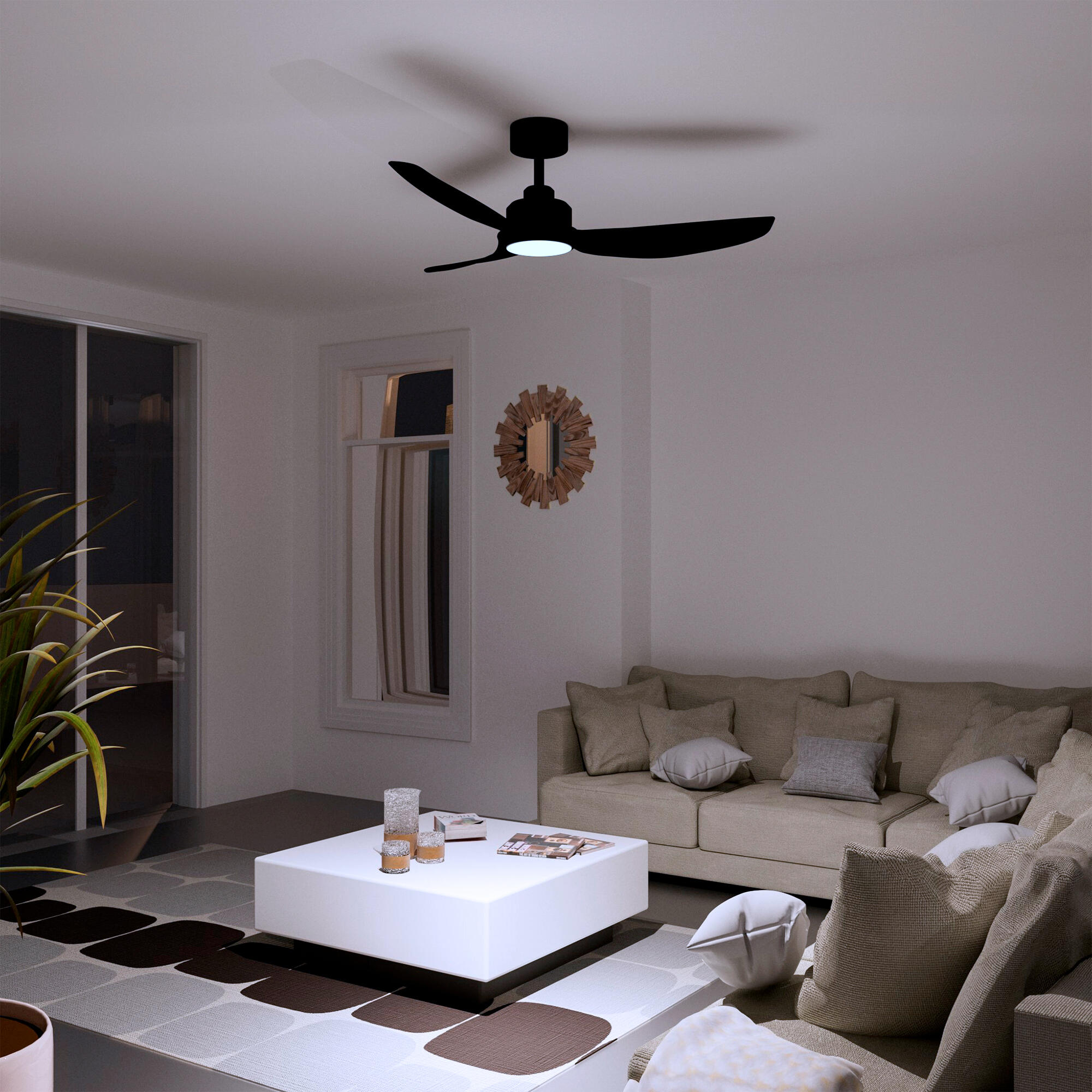 Ventilador de techo con luz silencioso DC Arte Confort Adriana negro 122 cm - 3