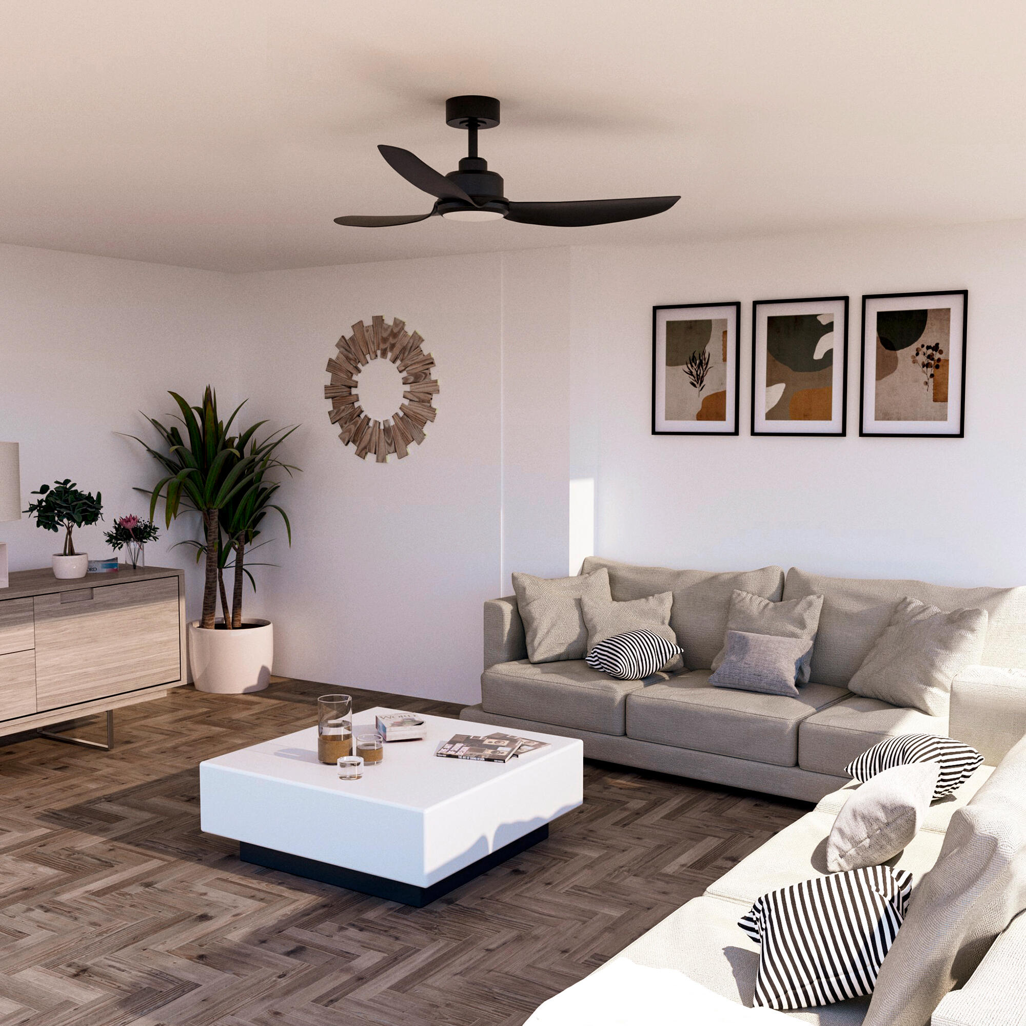 Ventilador de techo con luz silencioso DC Arte Confort Adriana negro 122 cm - 4