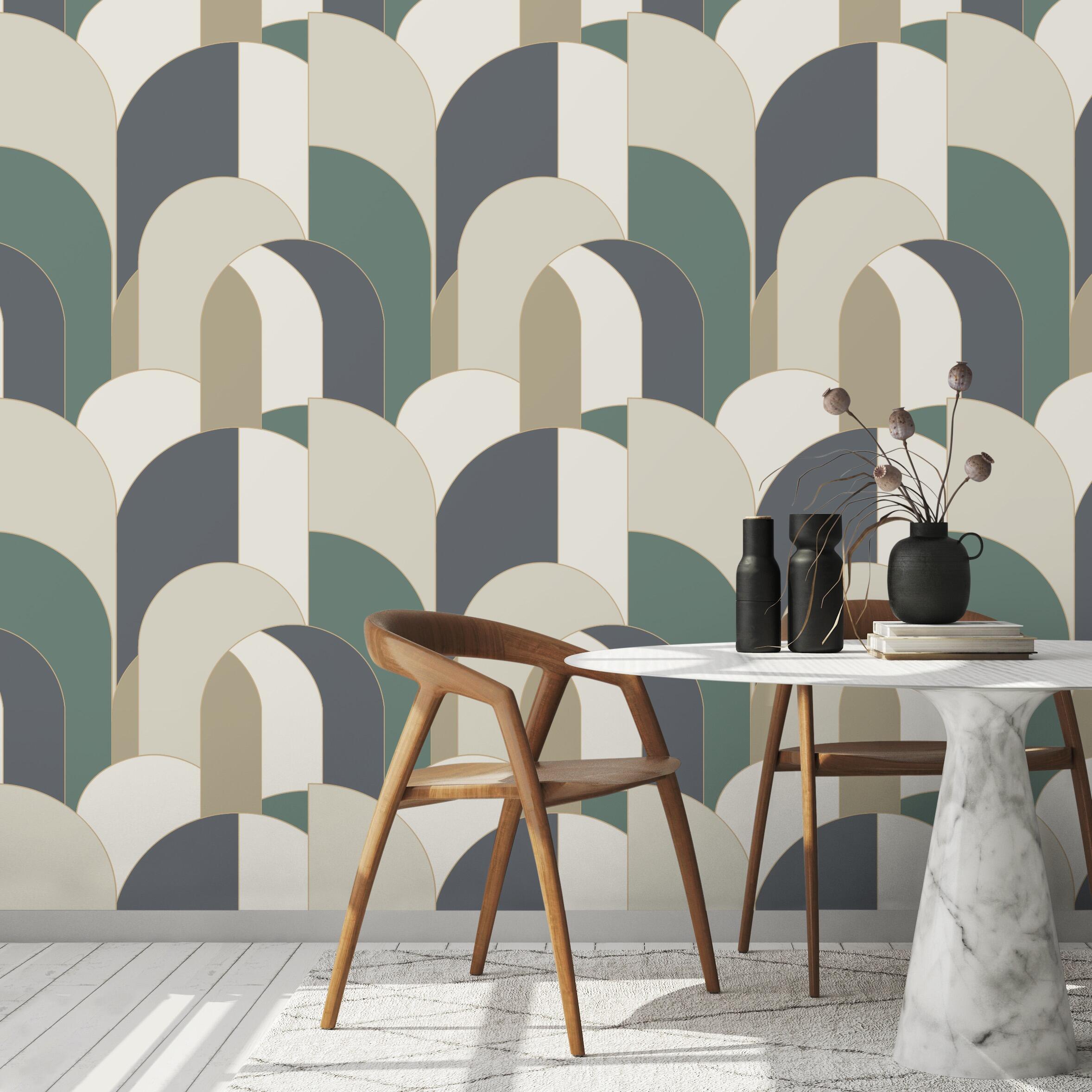 Papier peint intissé Lugano vert - 3