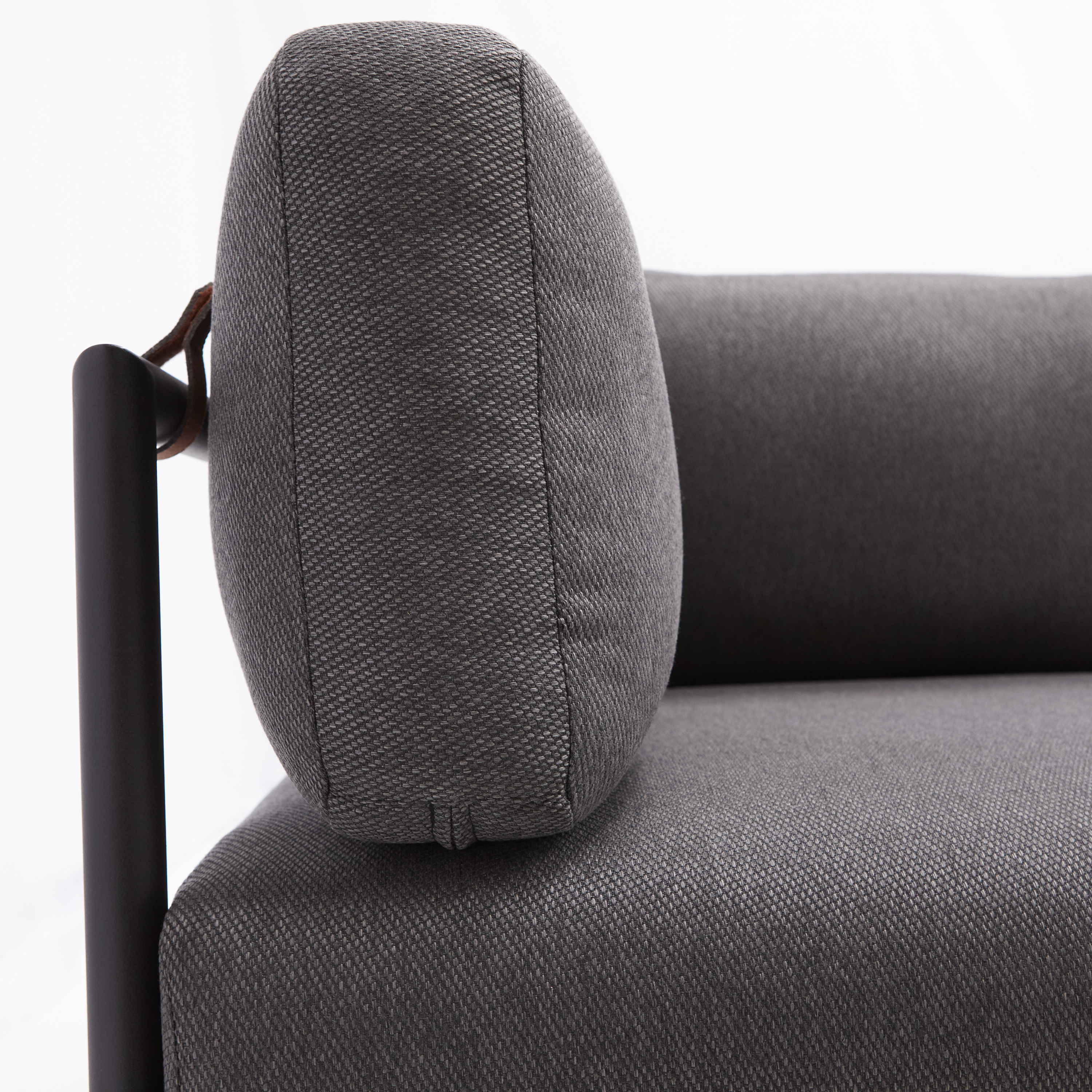 Módulo sofá de jardim com almofada preto Idunn Naterial - 14