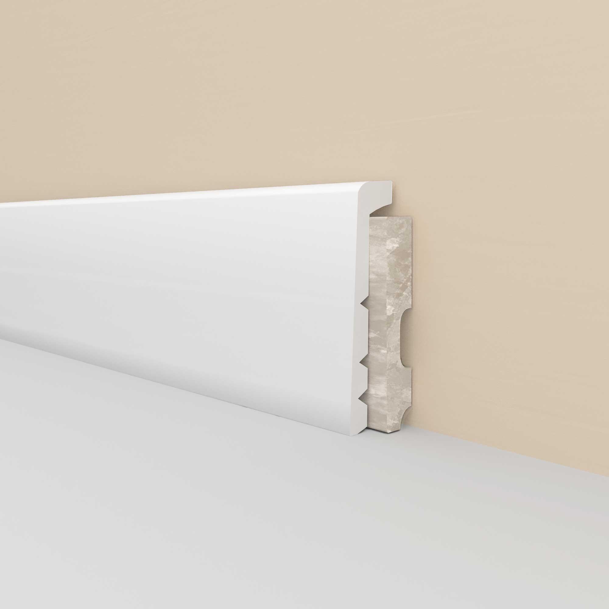 Rodapé Madeira branco 19x120x2440 mm Faus Decor - 2