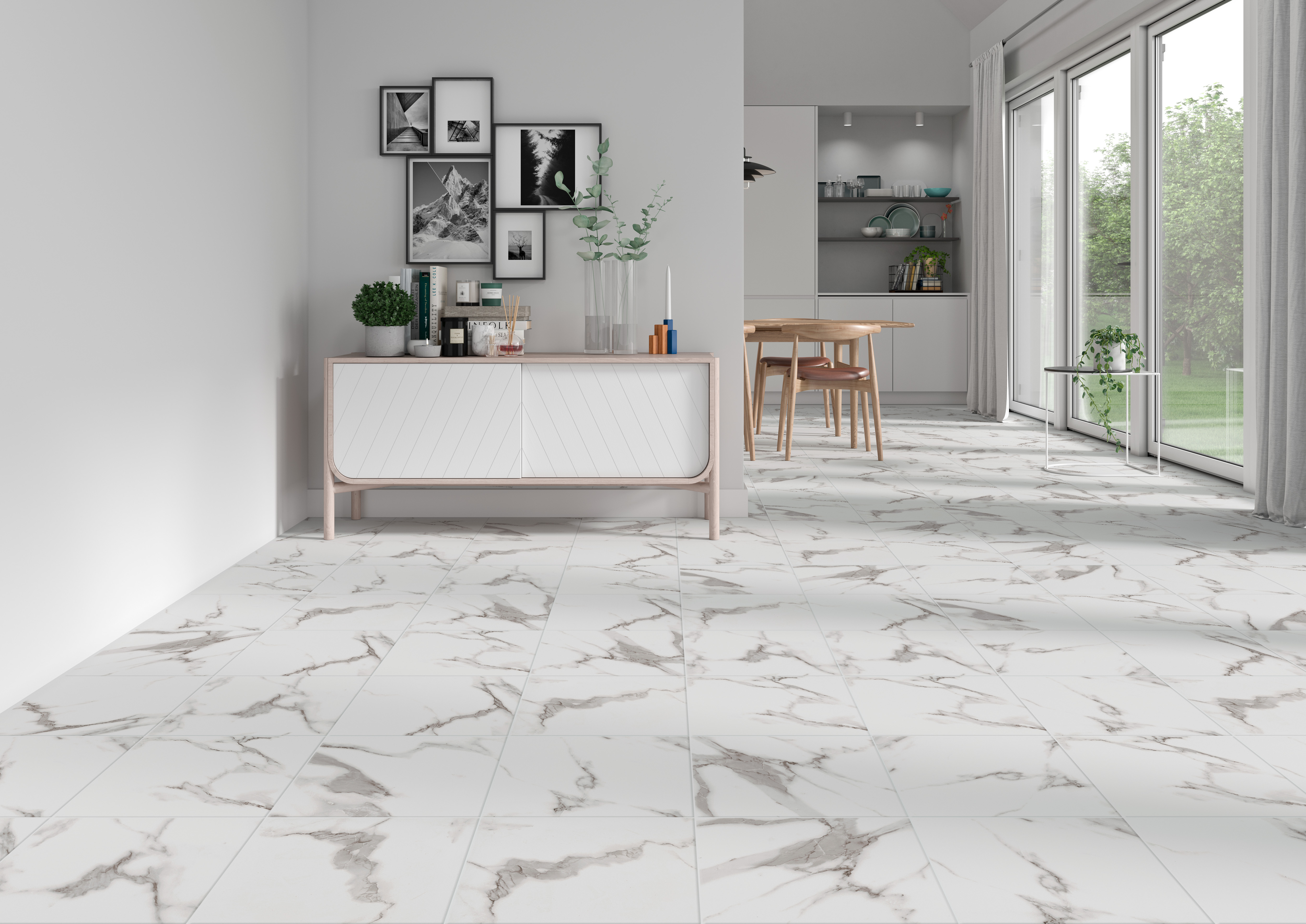 Suelo cerámico new casablanca efecto mármol blanco mate 45x45 cm c1
