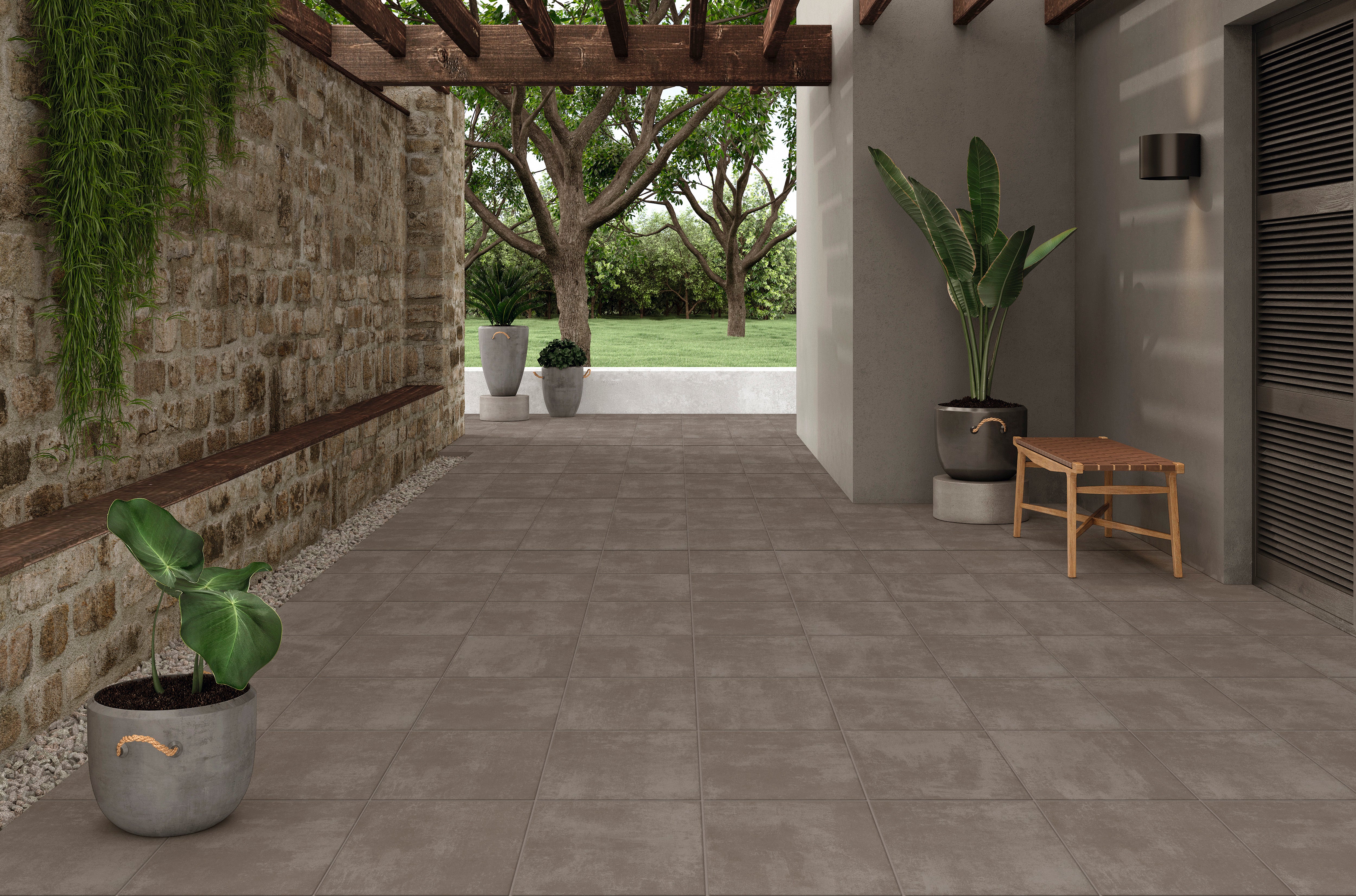 Suelo cerámico montan efecto cemento gris 33.33x33.33 cm c1