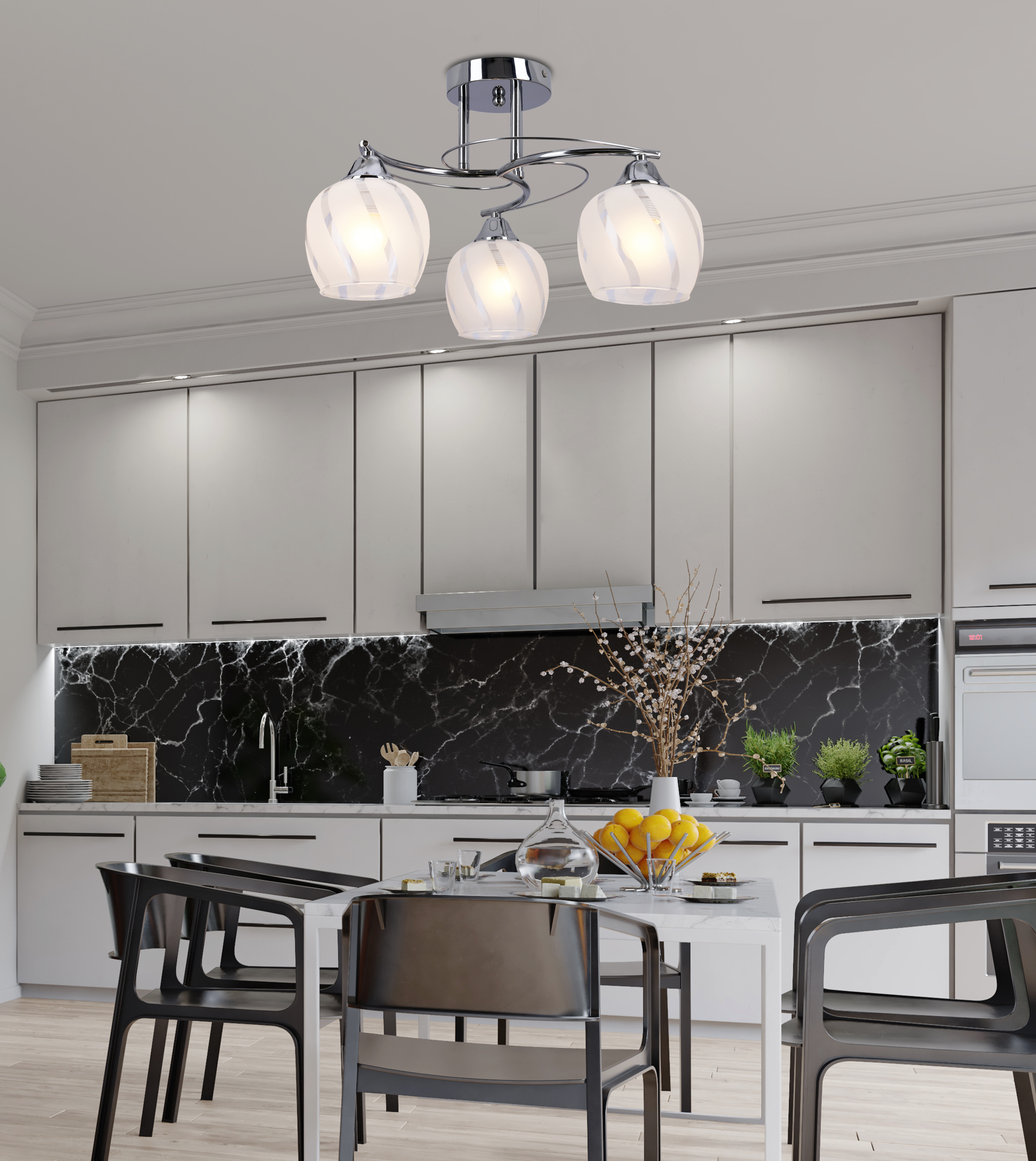Lampa wisząca Prego chrom 3 x E27 Candellux - 2