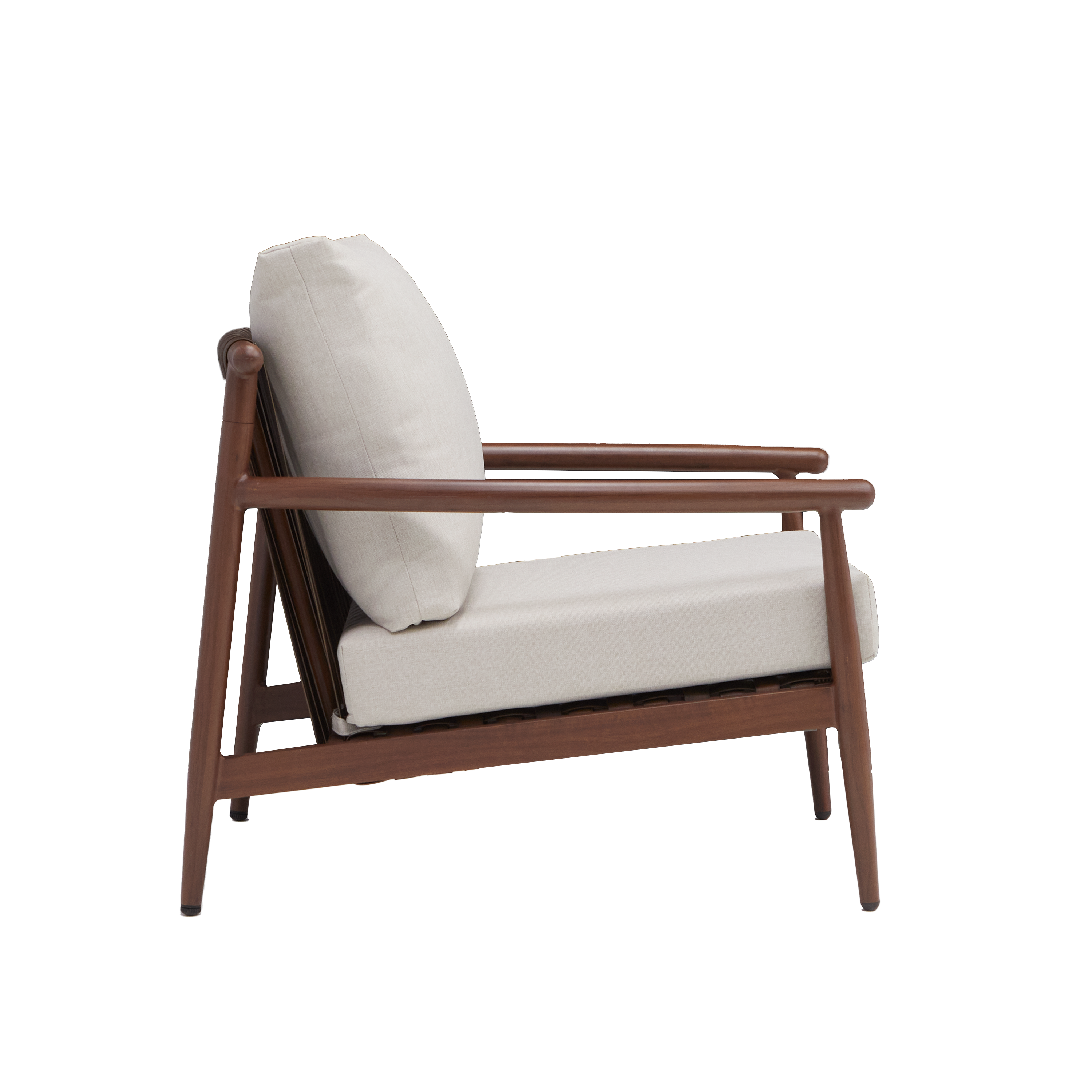 Set 2 fauteuils bas en aluminium et wicker effet bois Retro NATERIAL - 11