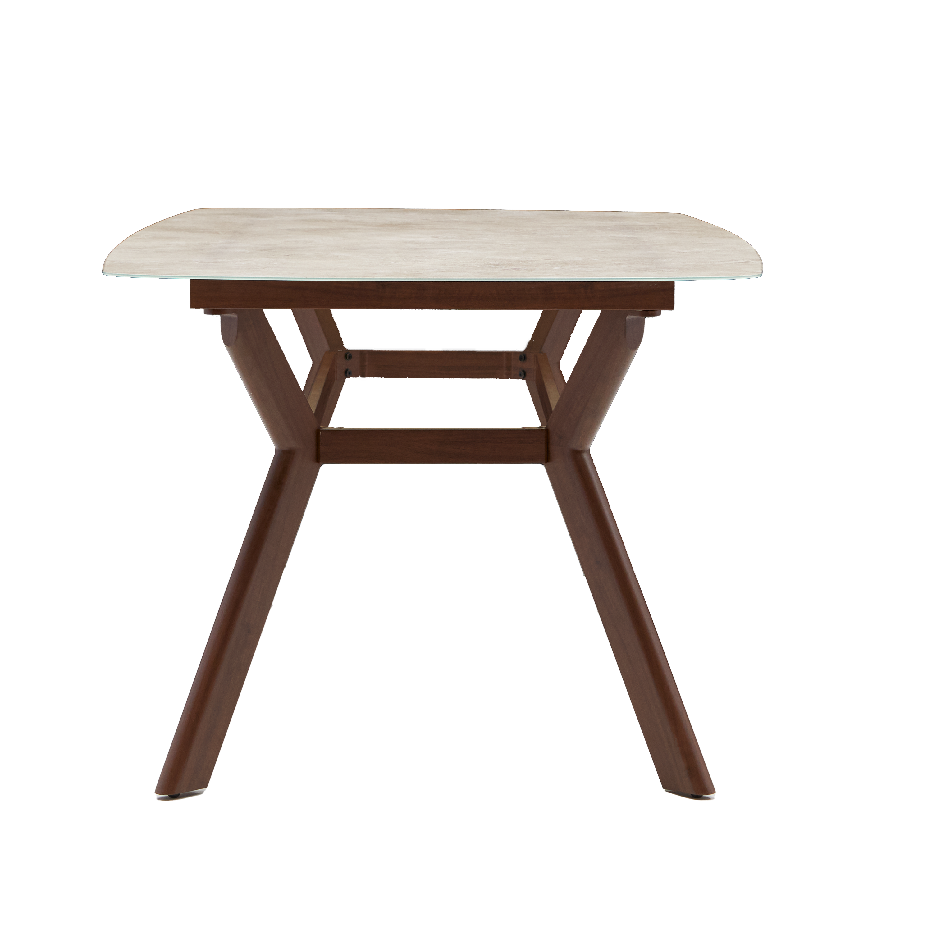Tavolo da pranzo per giardino Retro NATERIAL in alluminio con piano in vetro beige per 6 persone 100x200cm - 4