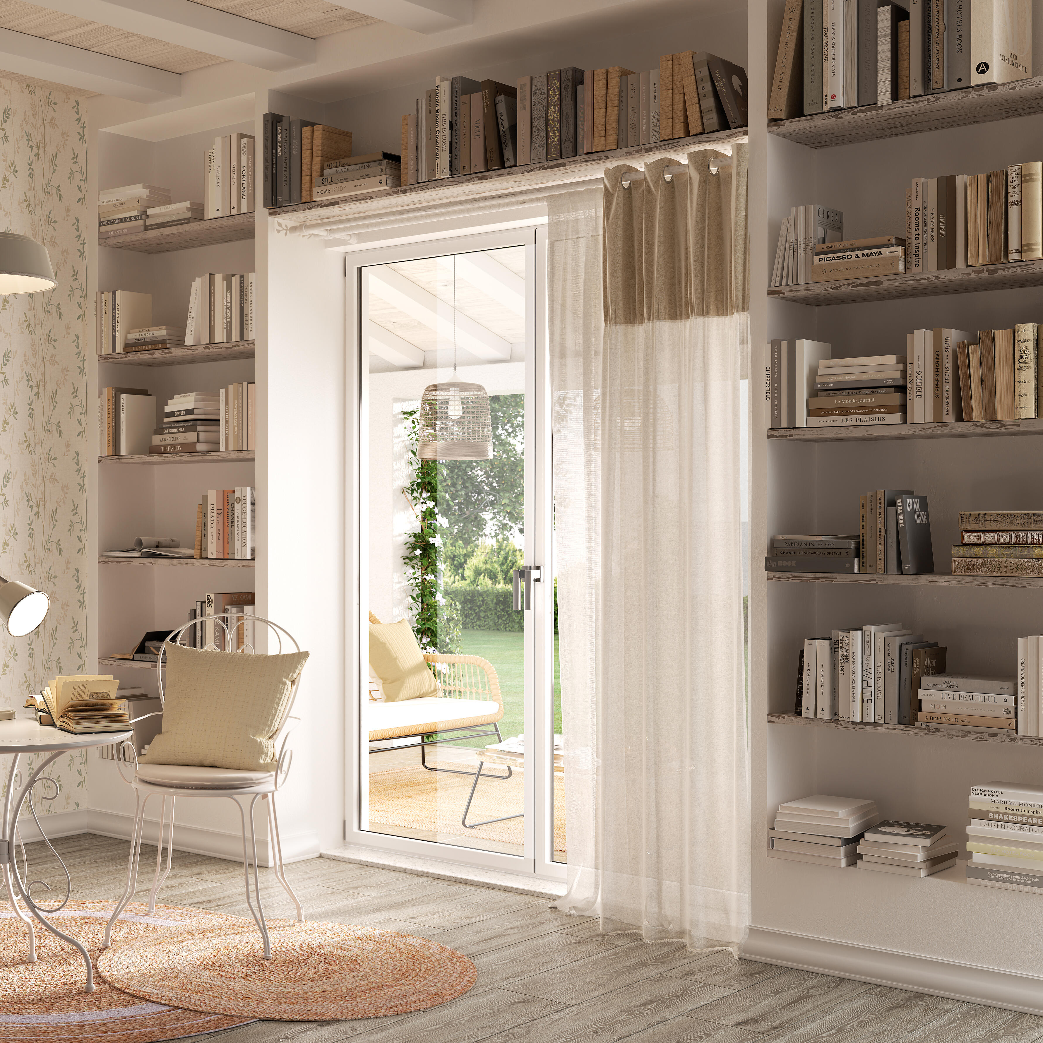 Tappeto Nils natura in juta beige e bianco, Ø150 cm - 6