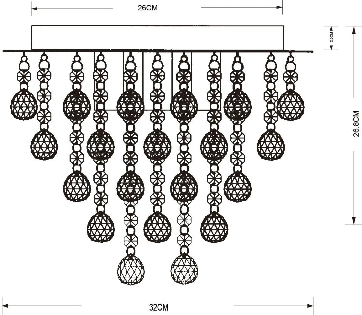 Lampa sufitowa Lancaster Crystal złota 3 x E14 Reality - 5