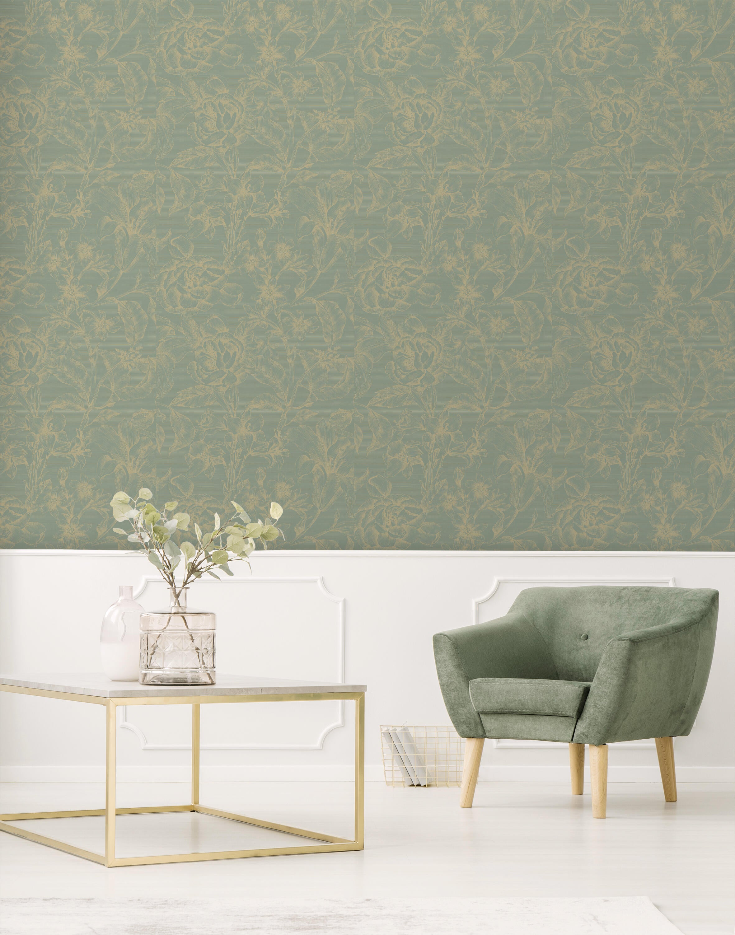 Papier Peint Vert Celadon