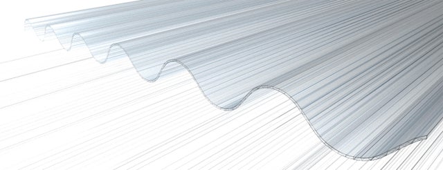 Plaque polycarbonate l.0,92 x L.3,07m, ep.6 mm, 1.8KG/M2 3 parois clair, ALVEOLY