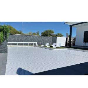 Cubierta de lamas elevada de pvc 6x3 m blanca