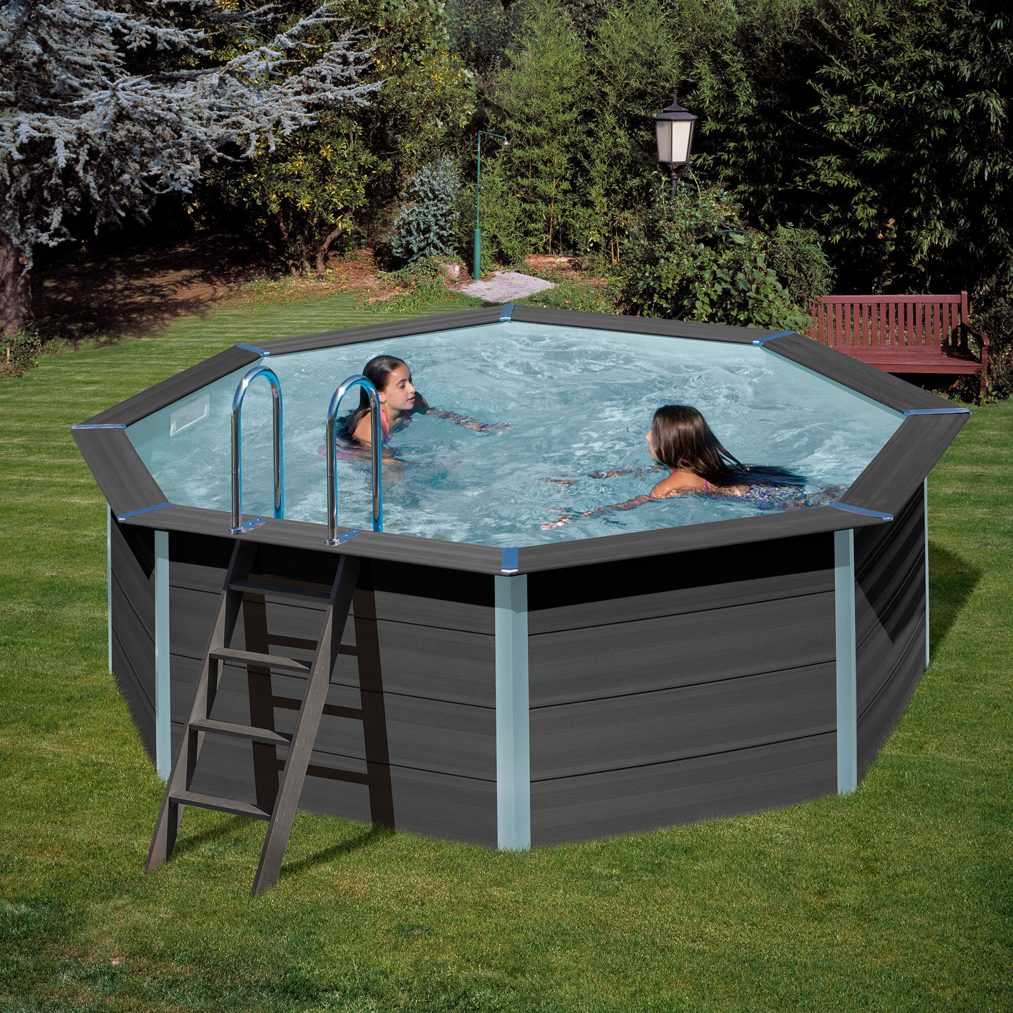 Piscina desmontable de composite redonda gre ø 4.1x1.24 m