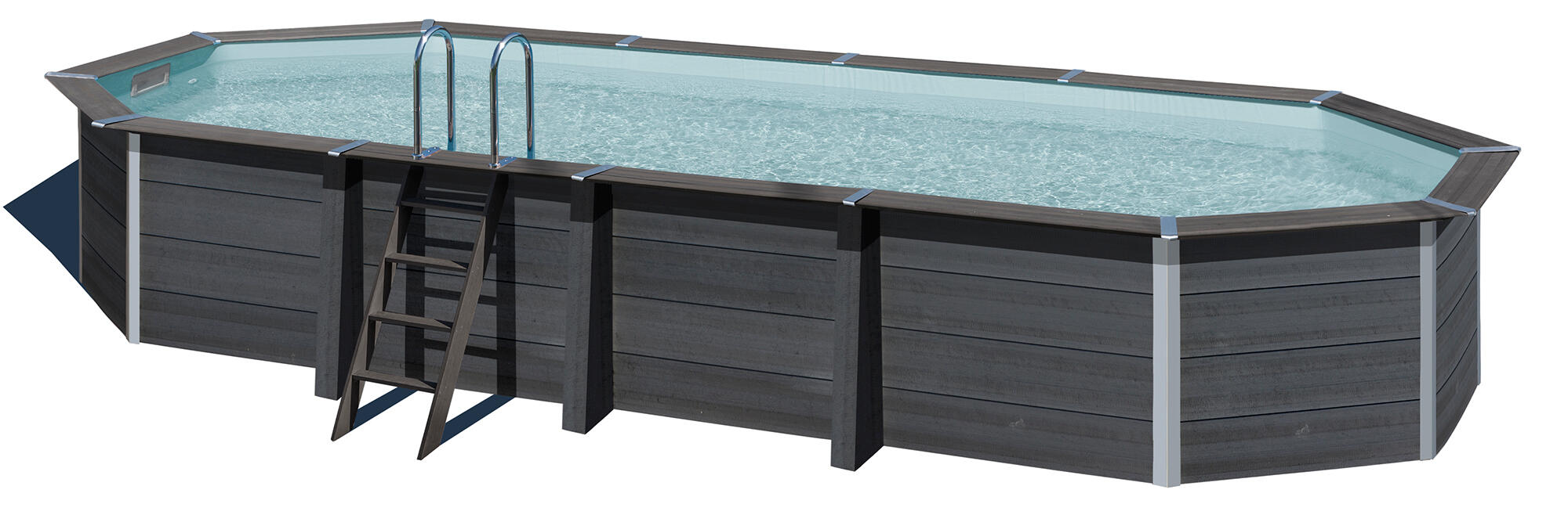 Piscina desmontable de composite ovalada gre 8.04x3.86x1.24 m