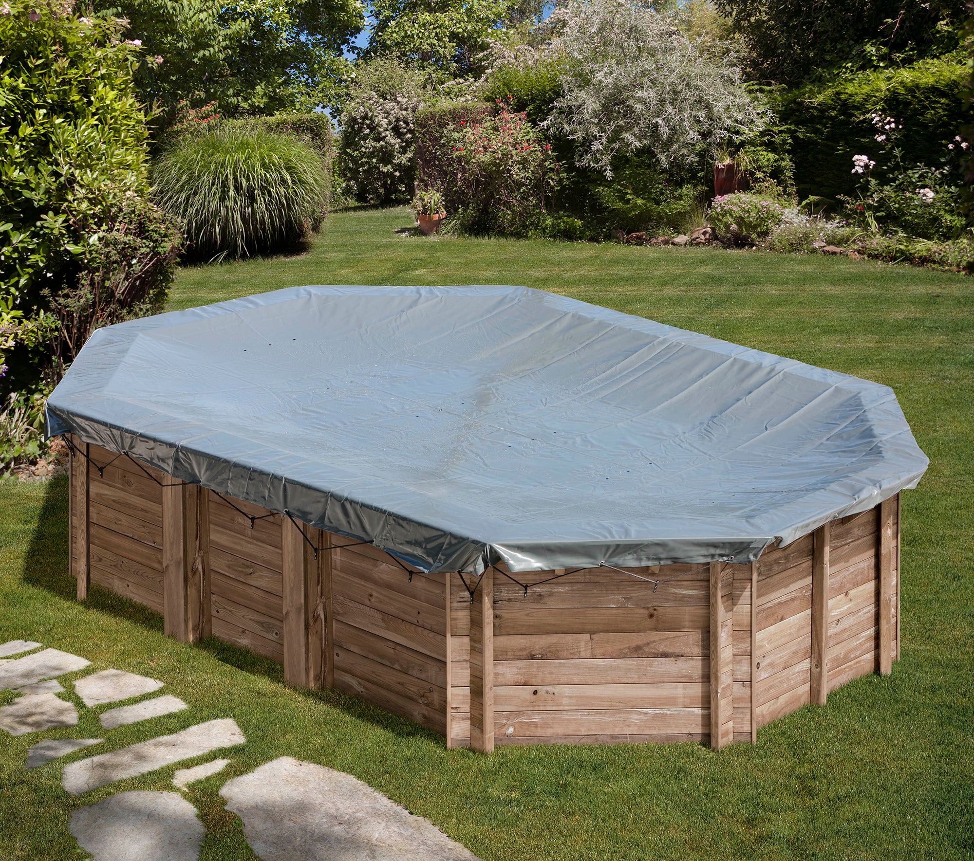 Couverture pour piscine d'hiver ovale GRE Vermela, L.712 x l.512 cm - 5