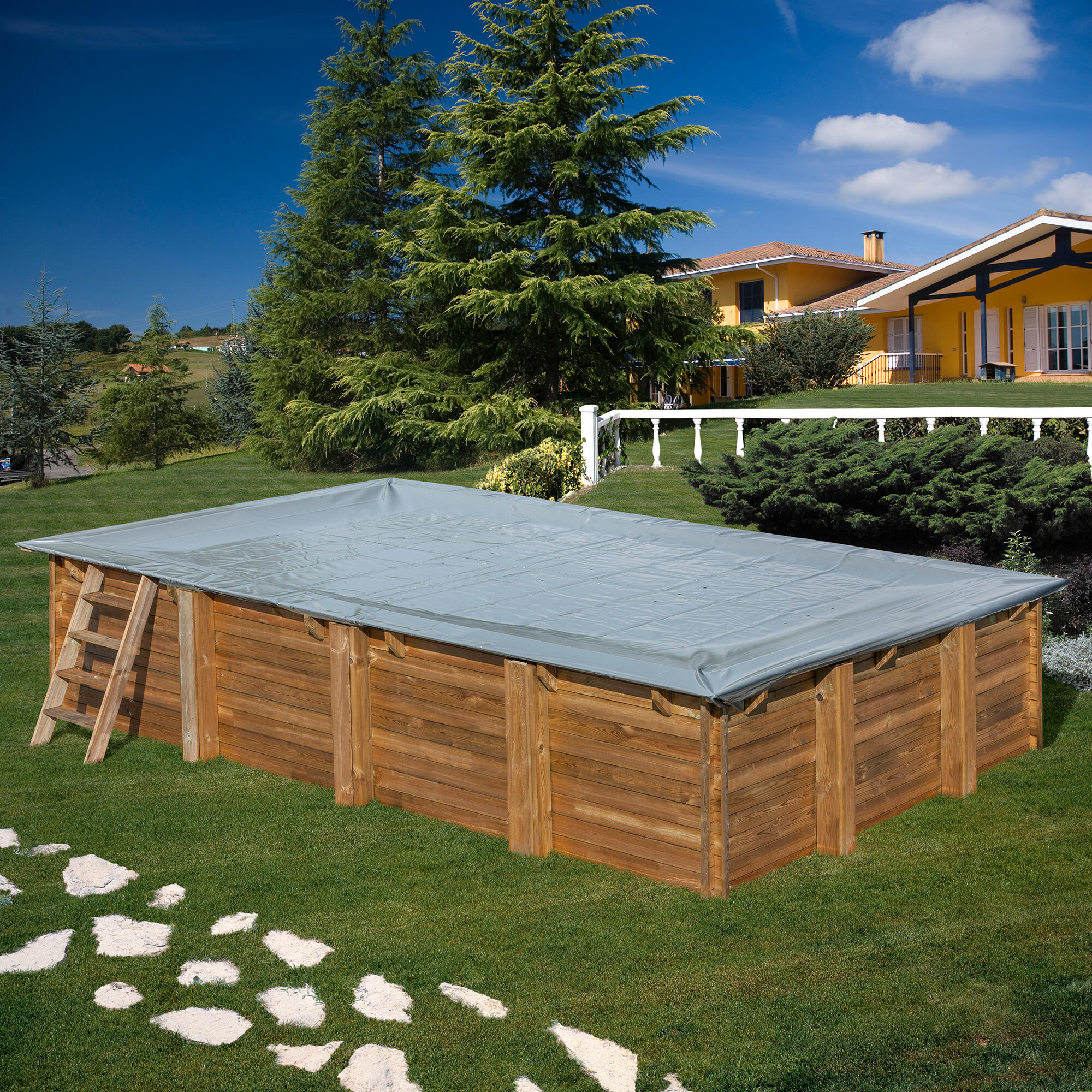 Couverture pour piscine d'hiver rectangulaire GRE Braga, L.855 x l.460 cm - 2
