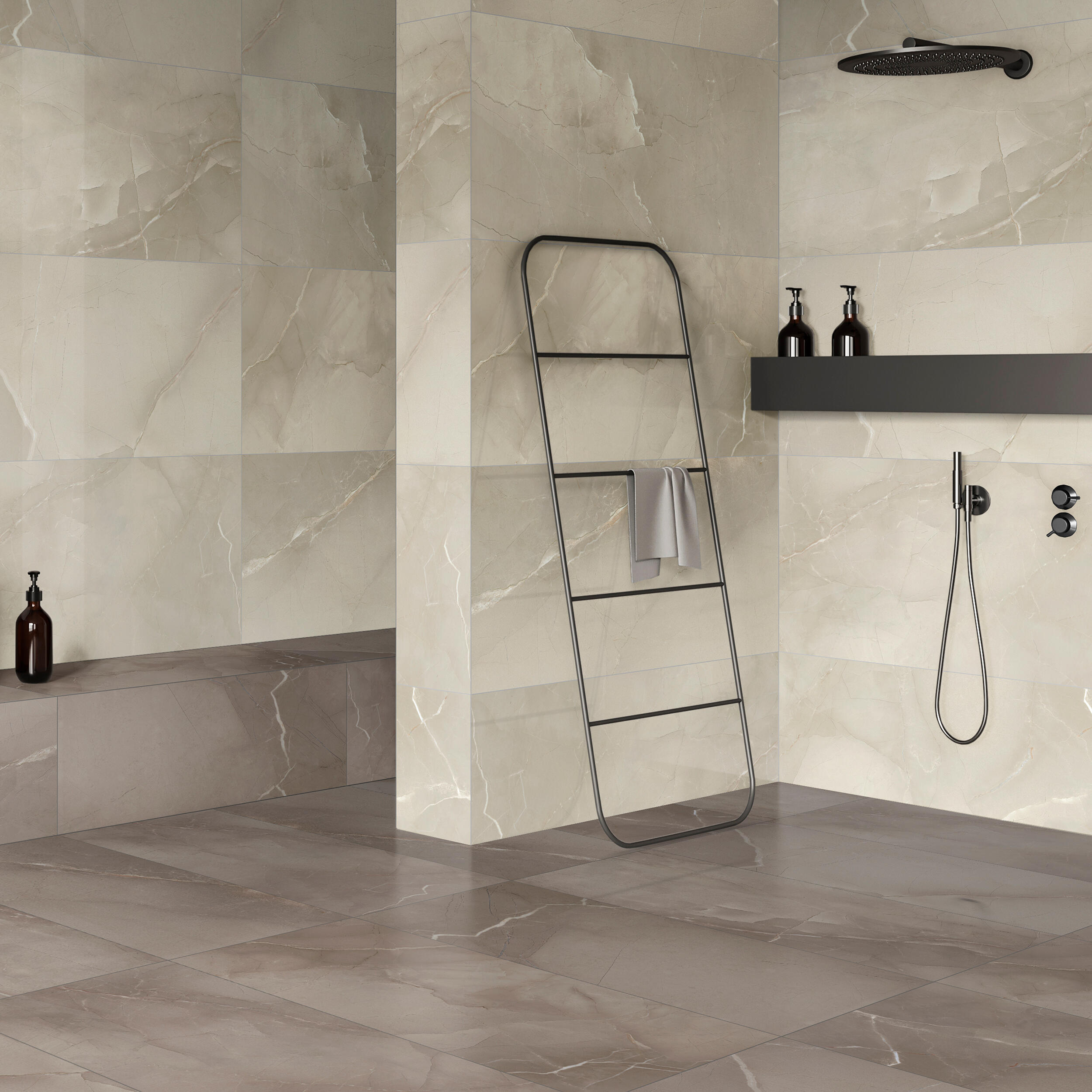 Suelo porcelánico pandora efecto mármol taupe 120x60 cm c1