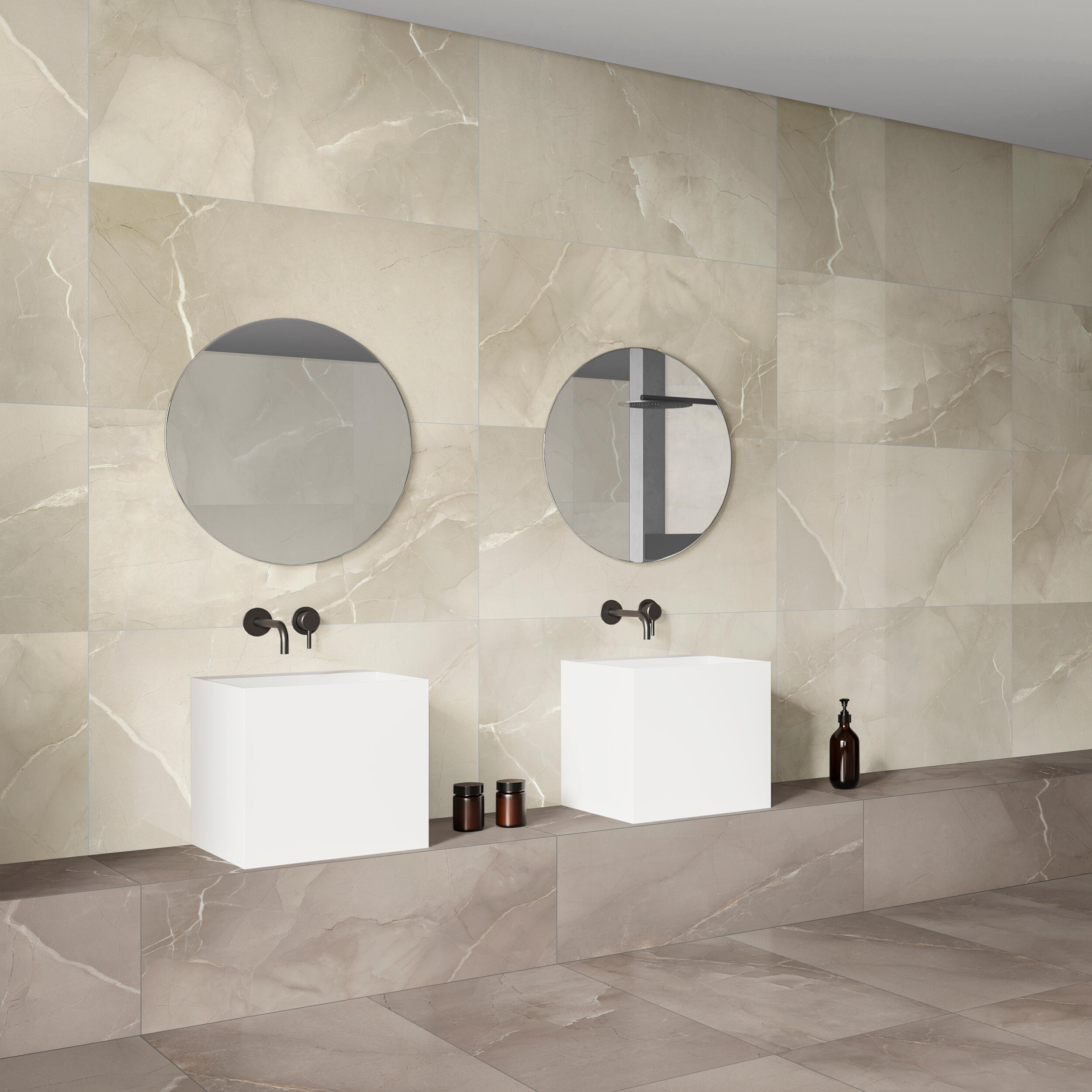Suelo porcelánico pandora efecto mármol champagne 120x60 cm c1