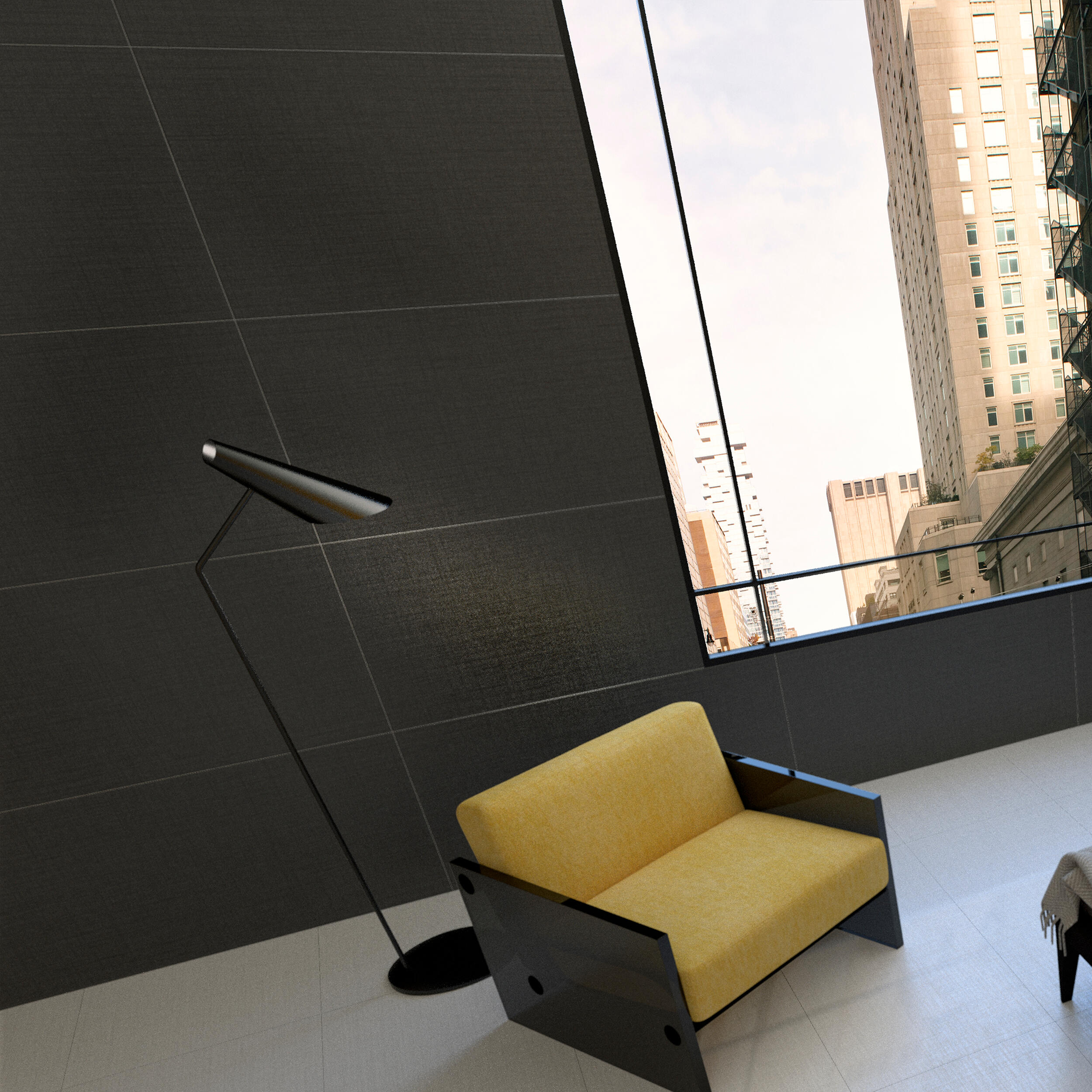 Suelo/azulejo porcelánico elegance efecto metal negro 60x120 cm c1