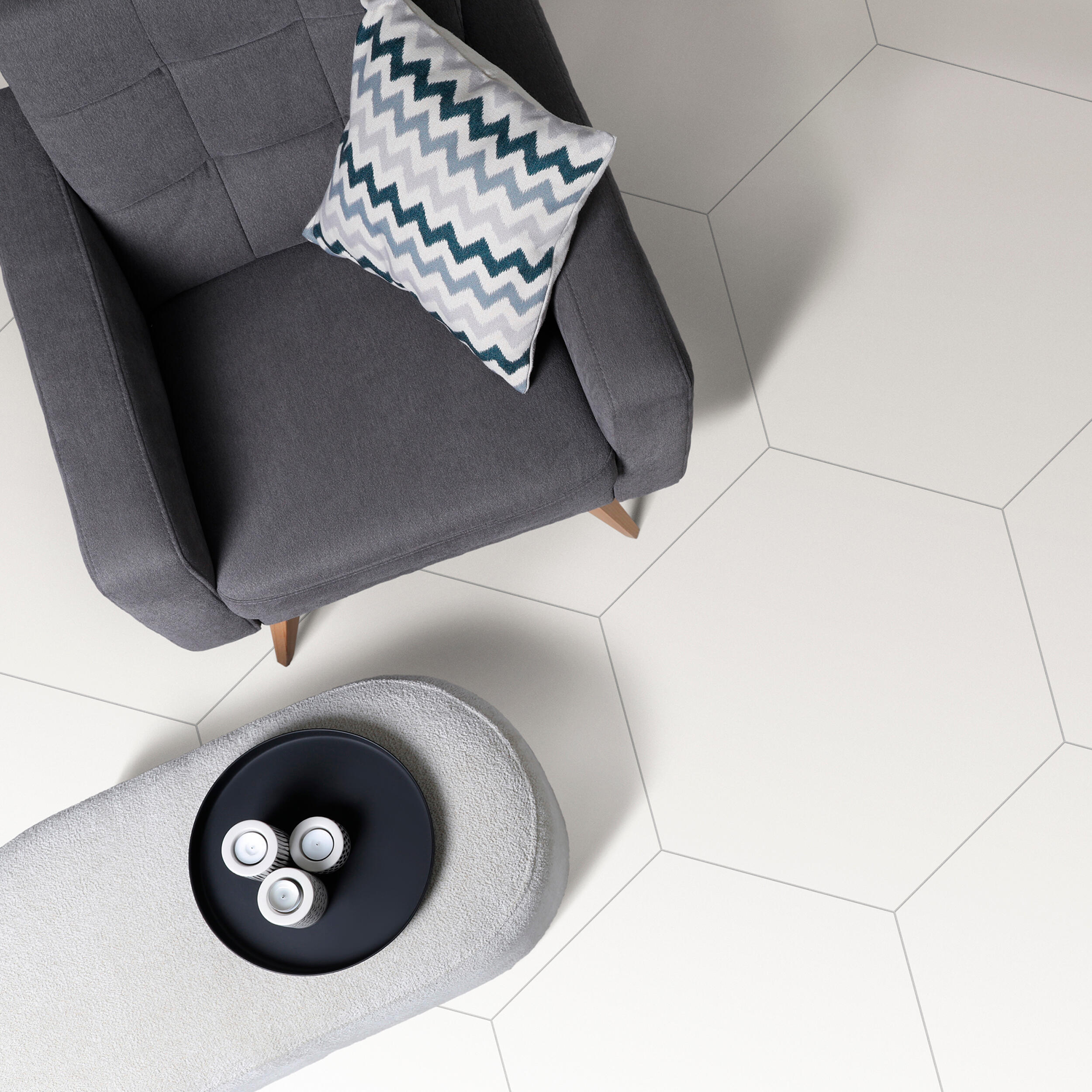 Suelo porcelánico chess efecto blanco 60x52 cm c1