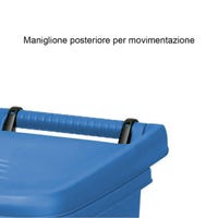 Bidone Per Immondizia Eco System 80 Litri Con Ruote - Colore Azzurro | Per Casa E Giardino - Foto 2