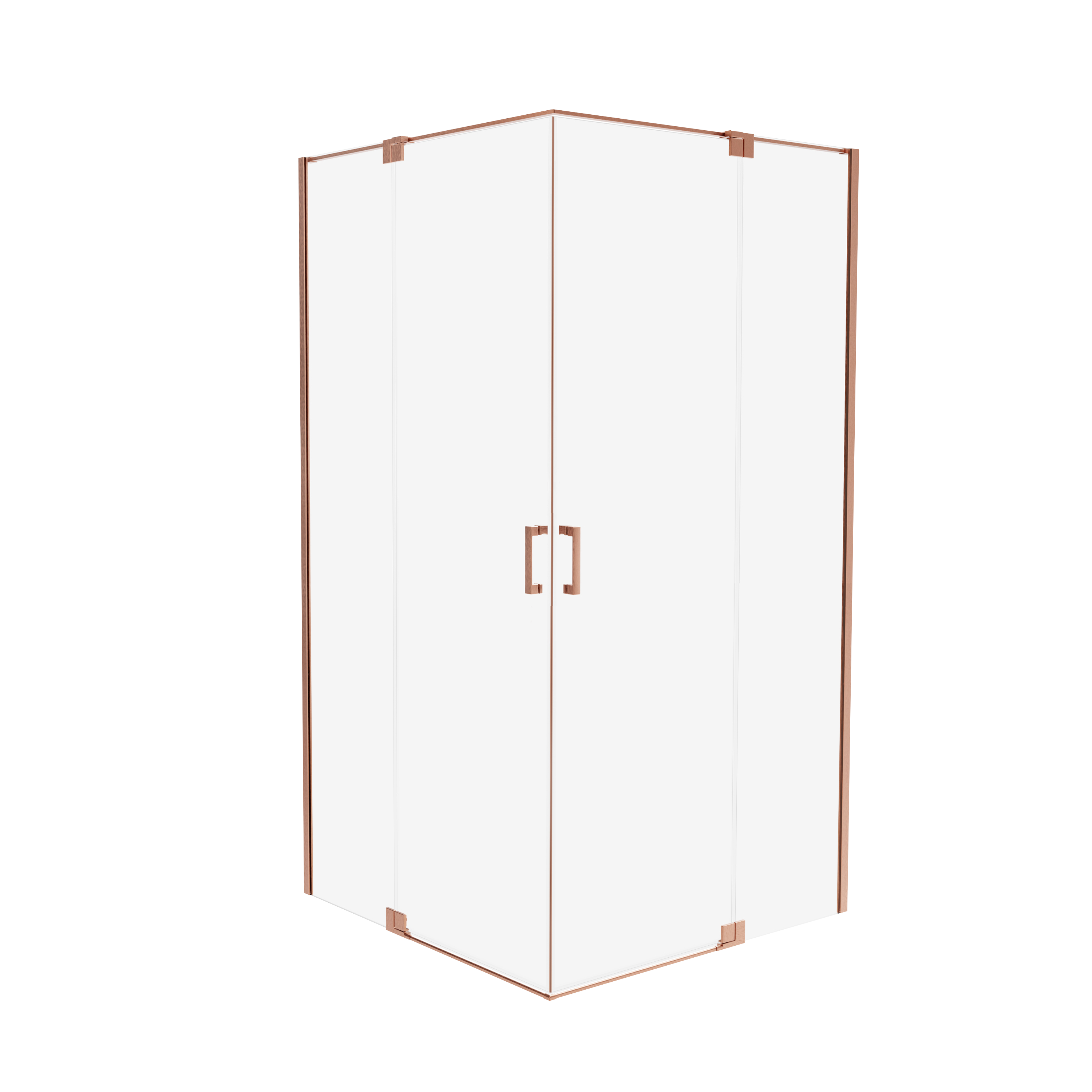 Kabina prysznicowa prostokątna dwuskrzydłowa uchylna Swing Copper 100 x 80 x 200 cm miedź szczotkowana szkło transparentne Wellneo