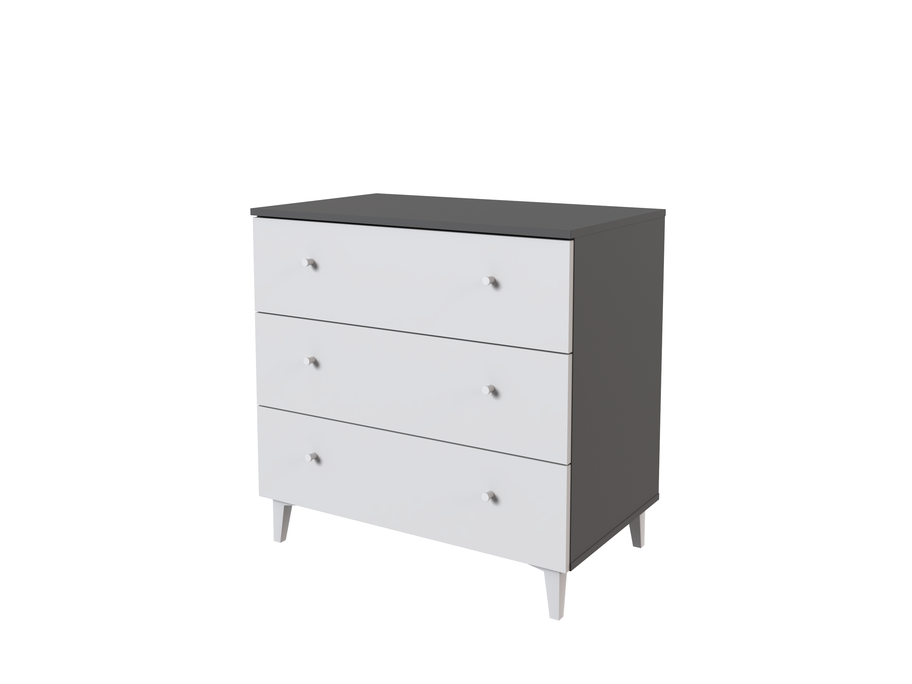 Cajonera home tambre blanca y gris con 3 cajones de 80.2x78.6x48 cm