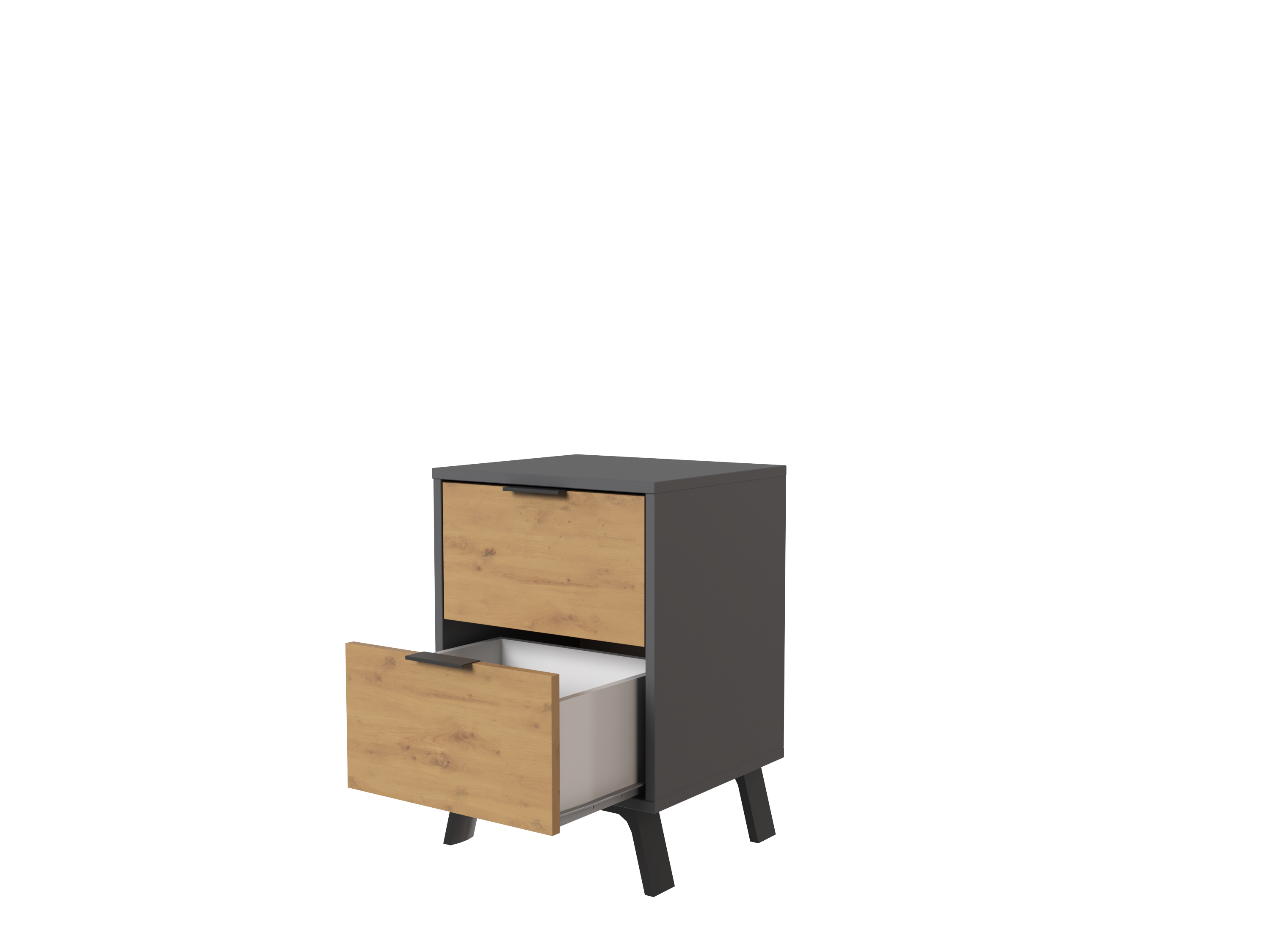 Mesilla Home Salor gris y roble con 2 cajones de 57.1x40x34cm - 4
