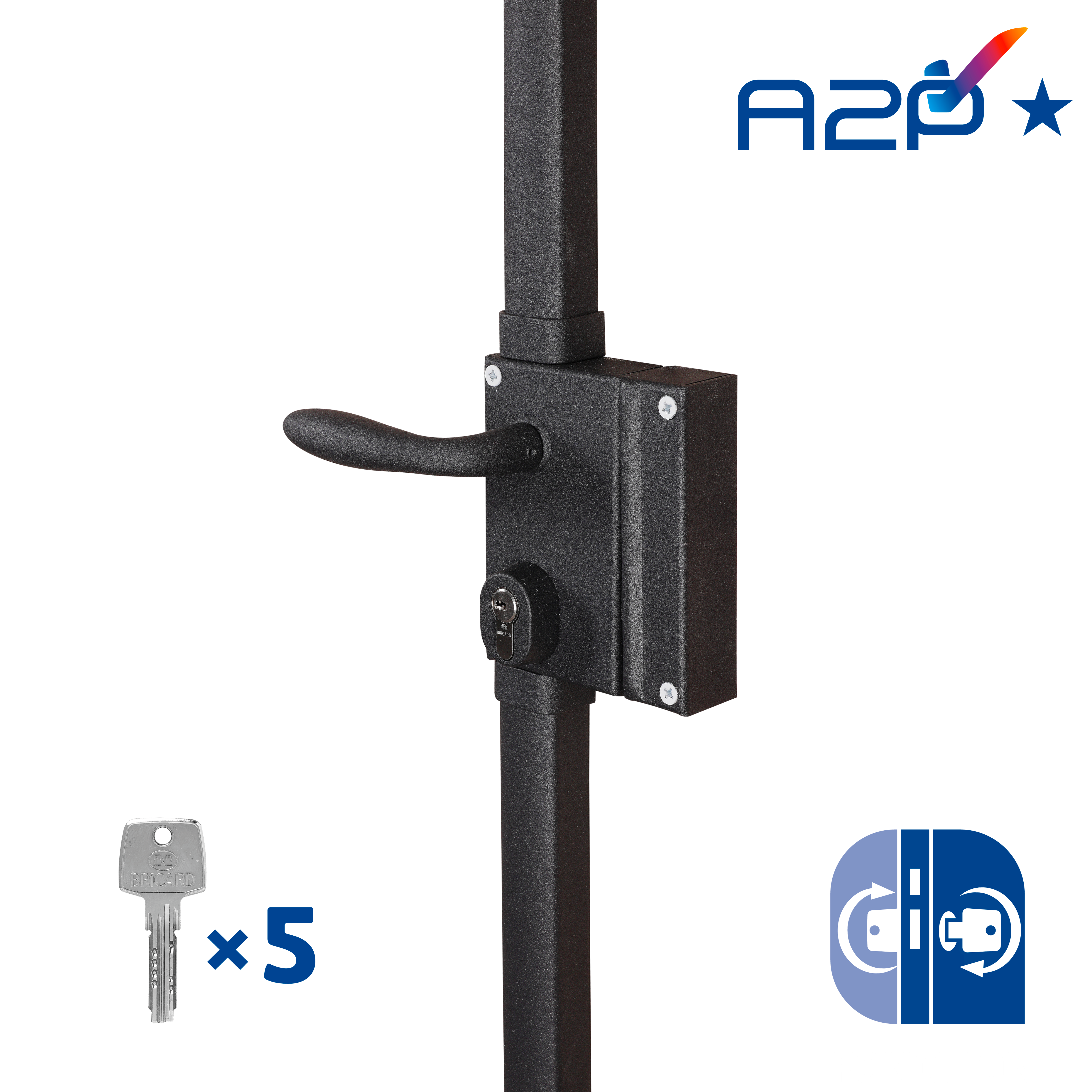 Mécanisme CAVITH 4541 A2P*** horizontale tirage or droite ISEO 9704HTCA01.5