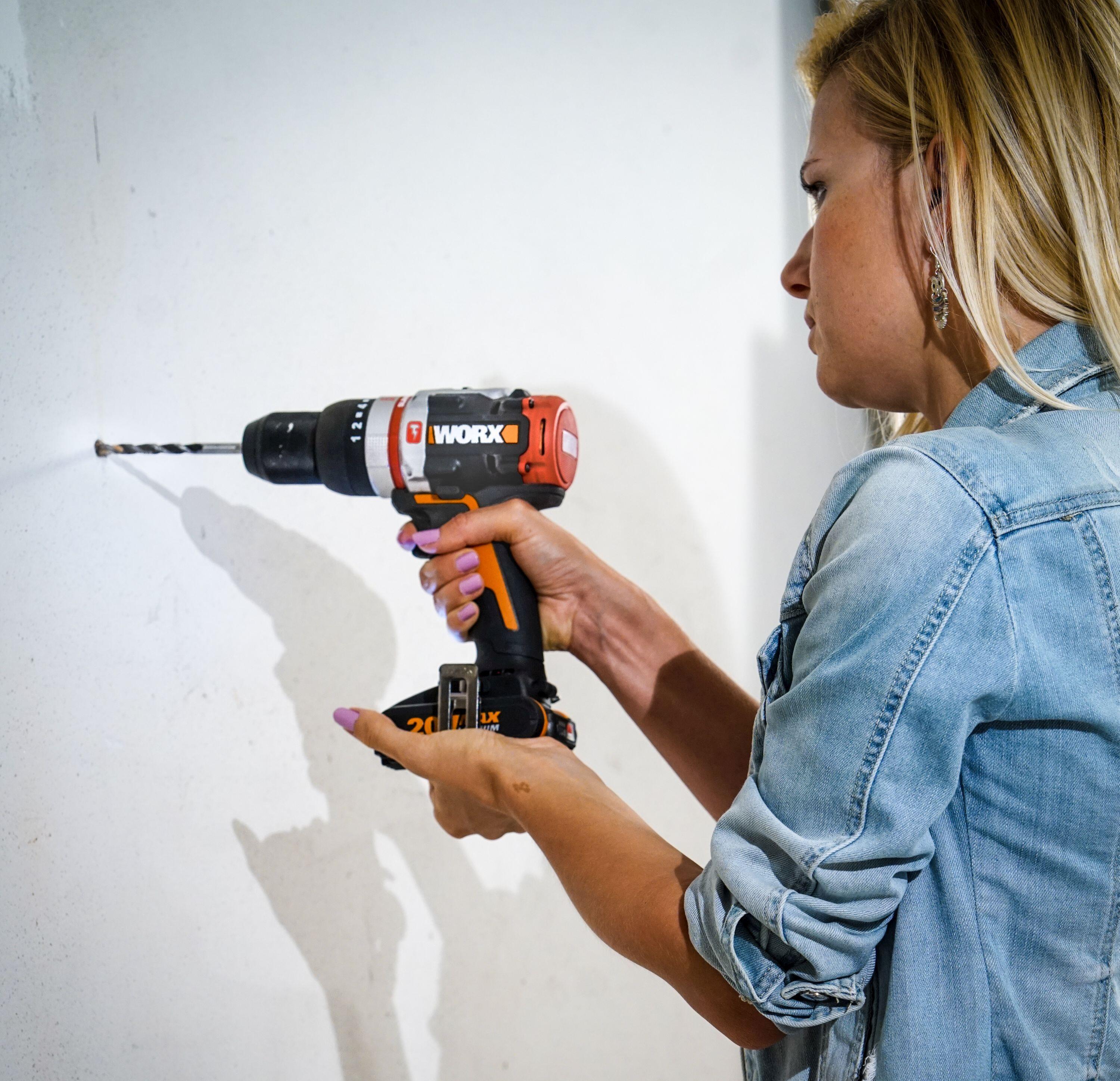Taladro percutor WORX 20 V 60 Nm + 2 baterías de 4.0 Ah + Accesorios - Compatible con Powershare - 5