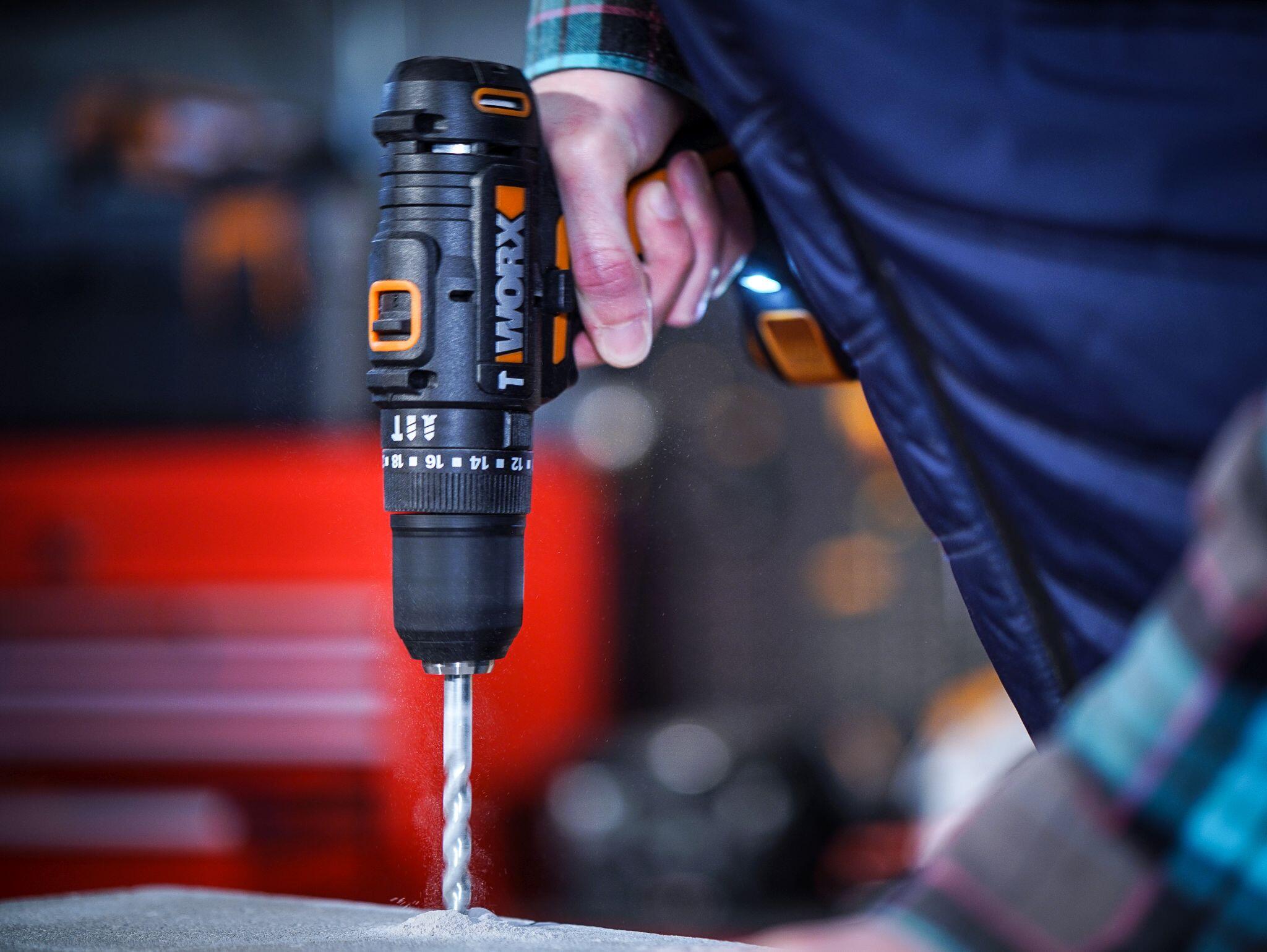 Taladro percutor a batería WORX 20V Brushless - 2 baterias - Maletín - POWERSHARE - 6