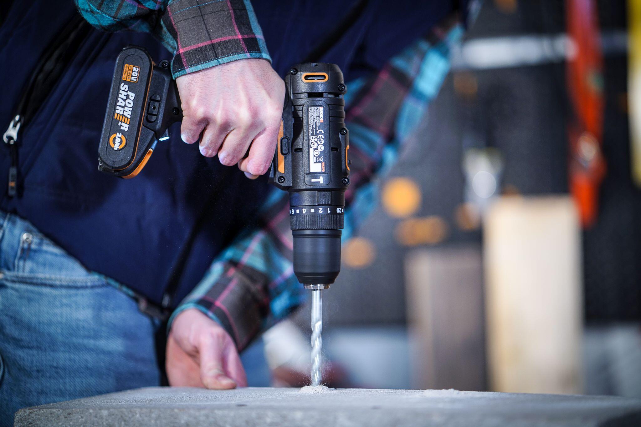 Taladro percutor a batería WORX 20V Brushless - 2 baterias - Maletín - POWERSHARE - 4