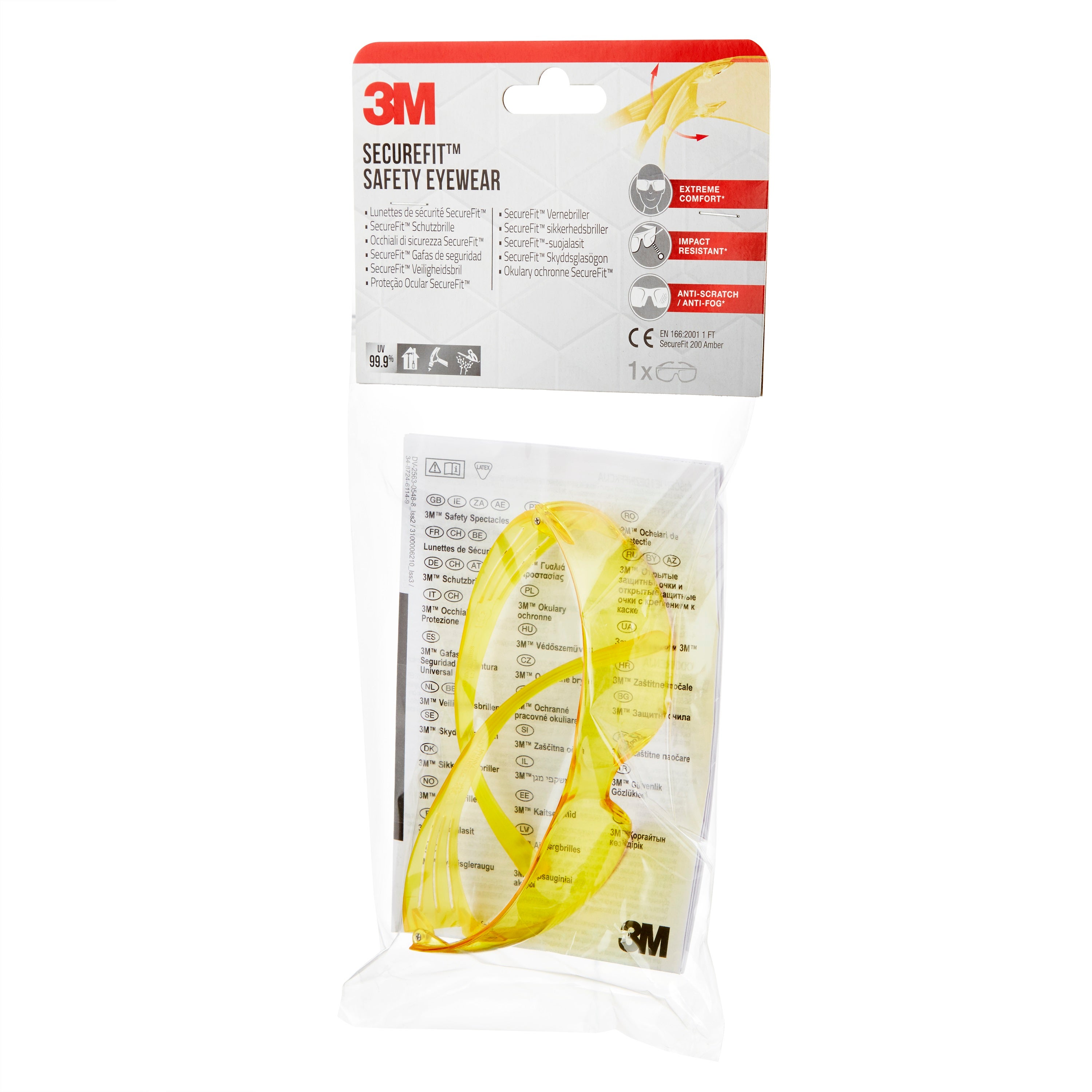 Óculos de proteção SF200 amarelo 3M - 4