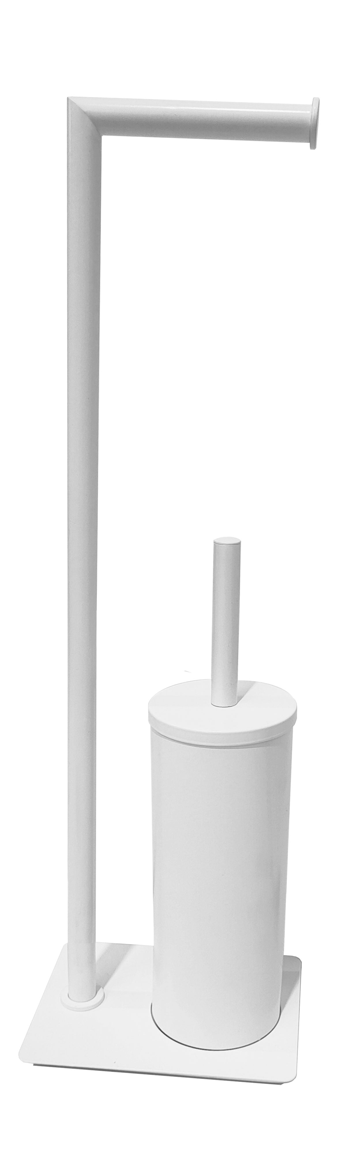 Escobillero y portarrollo dakaris blanco 18x62.5 cm