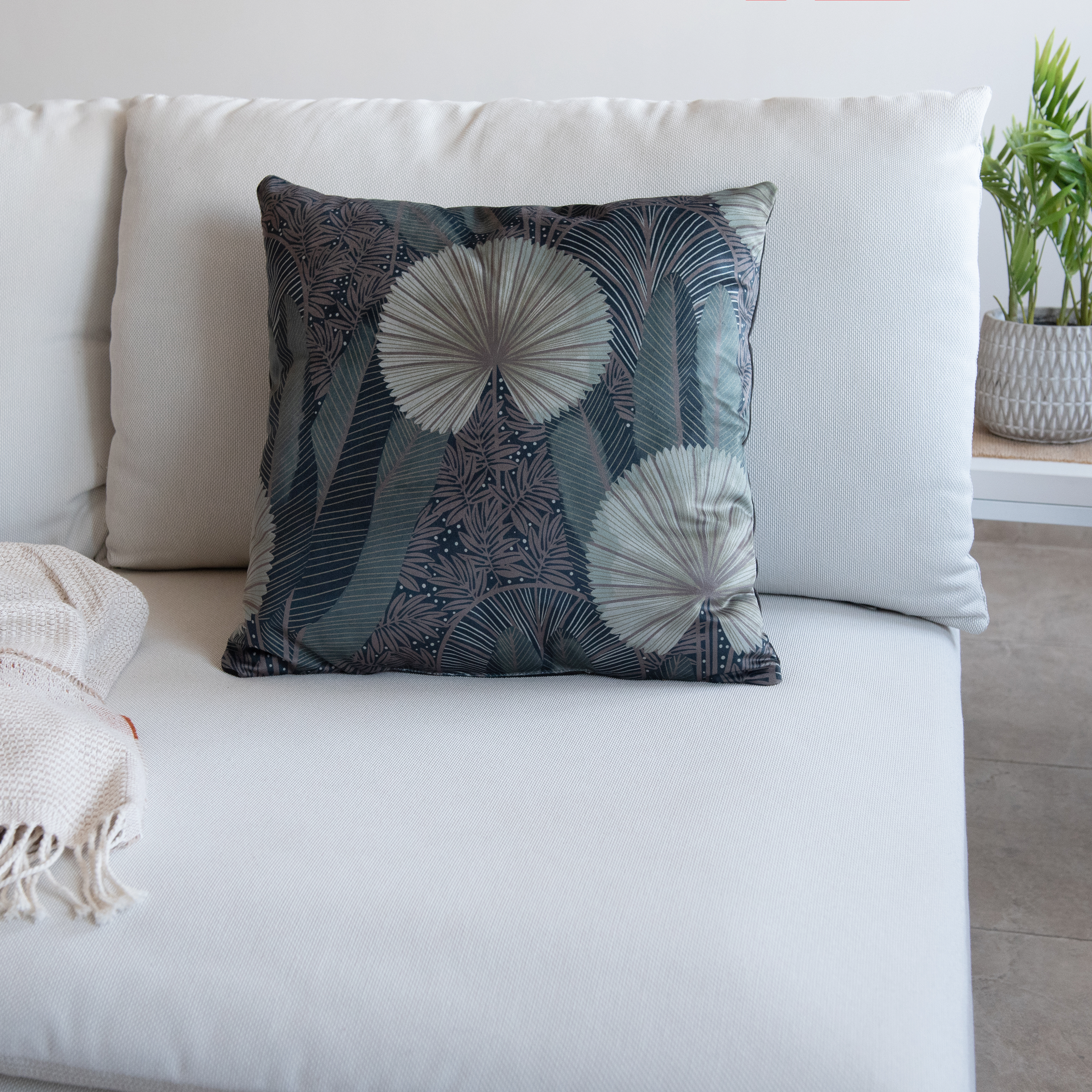 Coussin Asperia, velours vert l.45 x H.45 cm - 3