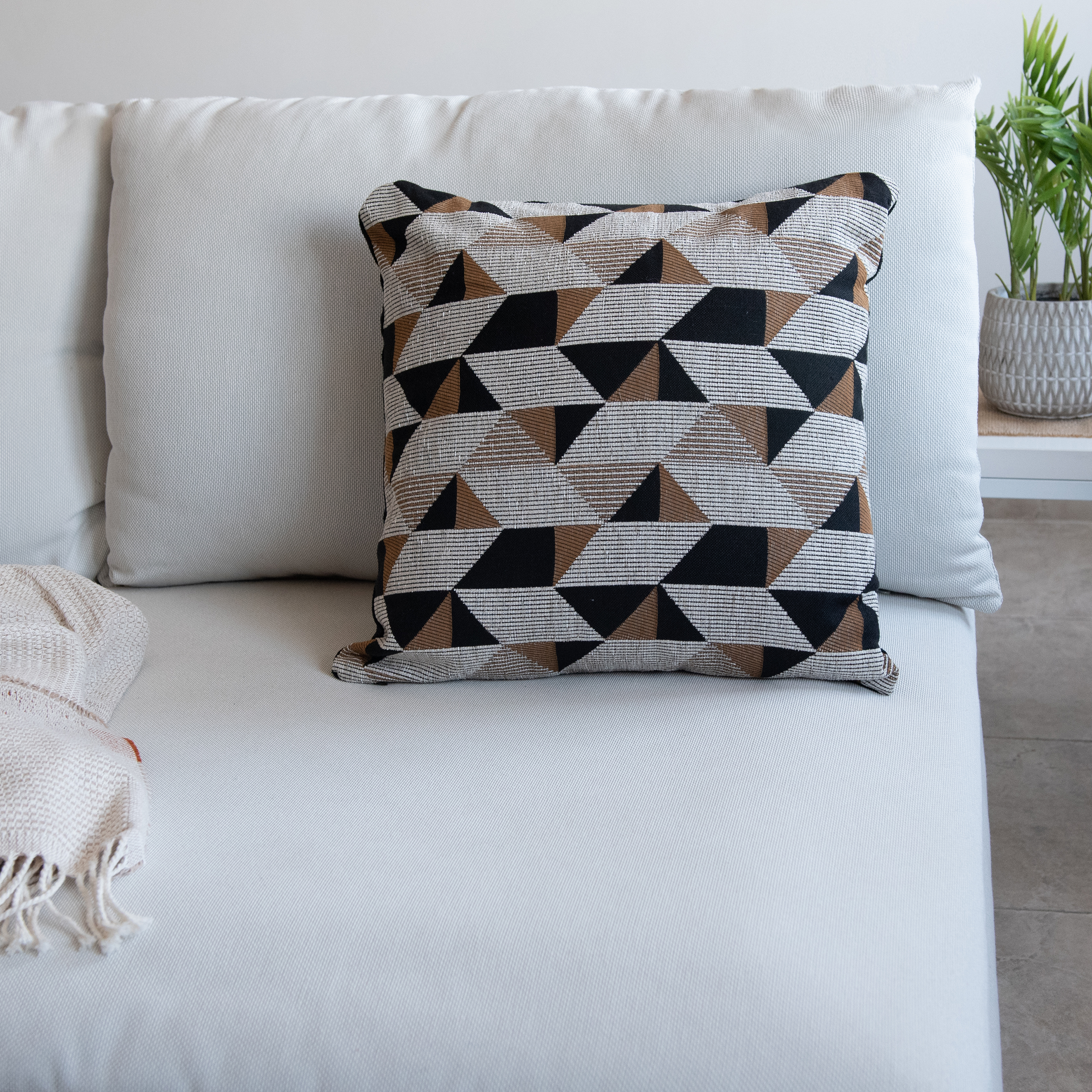 Coussin  jacquard noir , noir l.45 x L.45 cm - 3